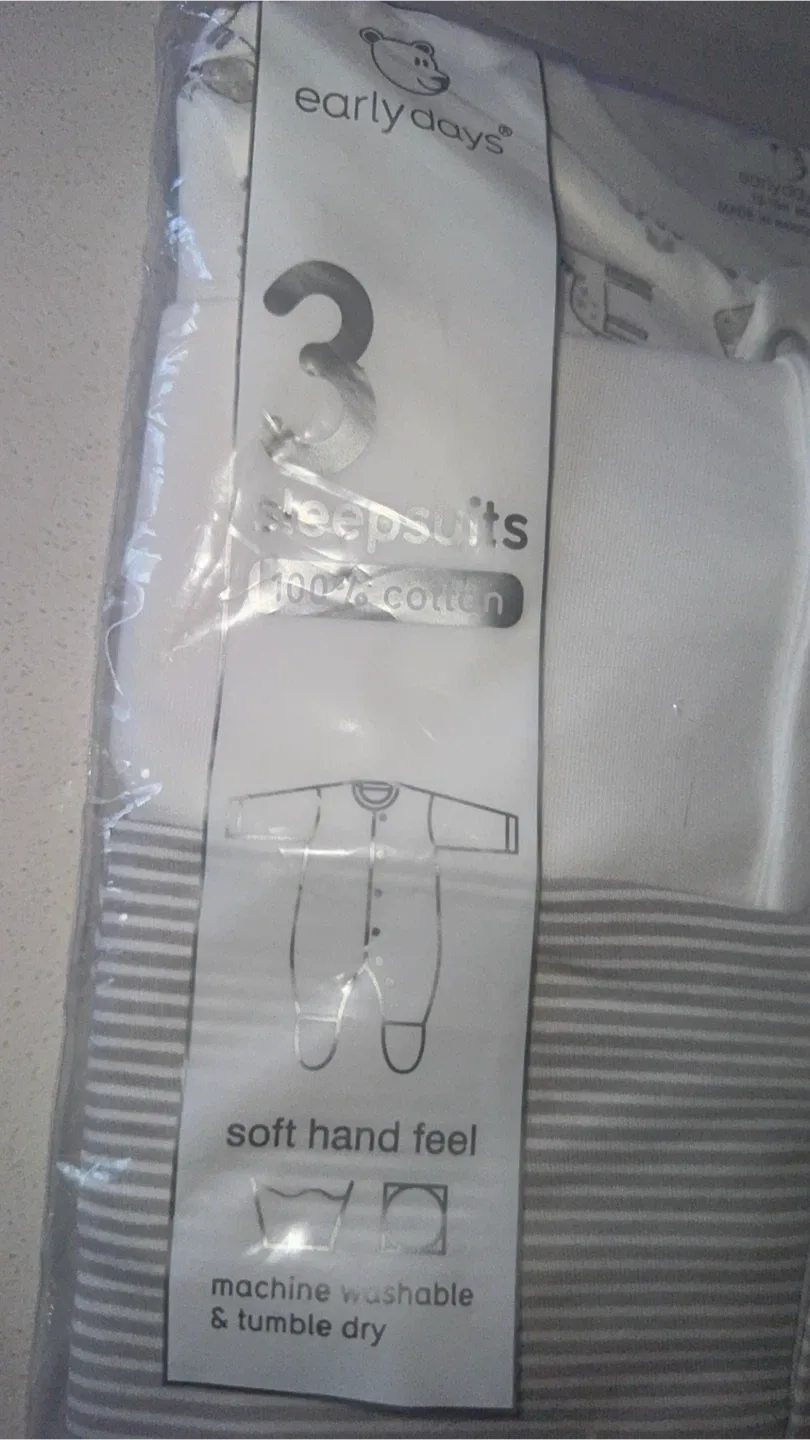 Early Days 3-Pack Baby Sleepsuits - NEW image indicator(2)