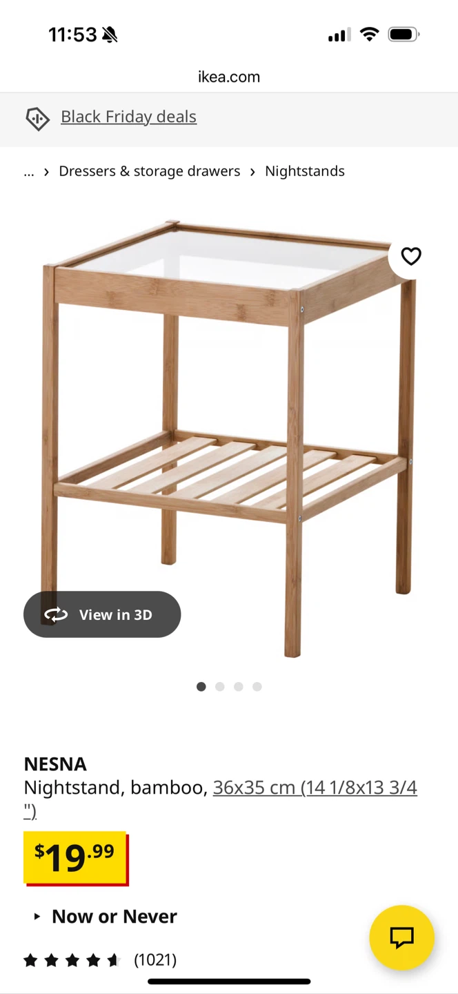 IKEA NESNA Bamboo Nightstand - photo 5