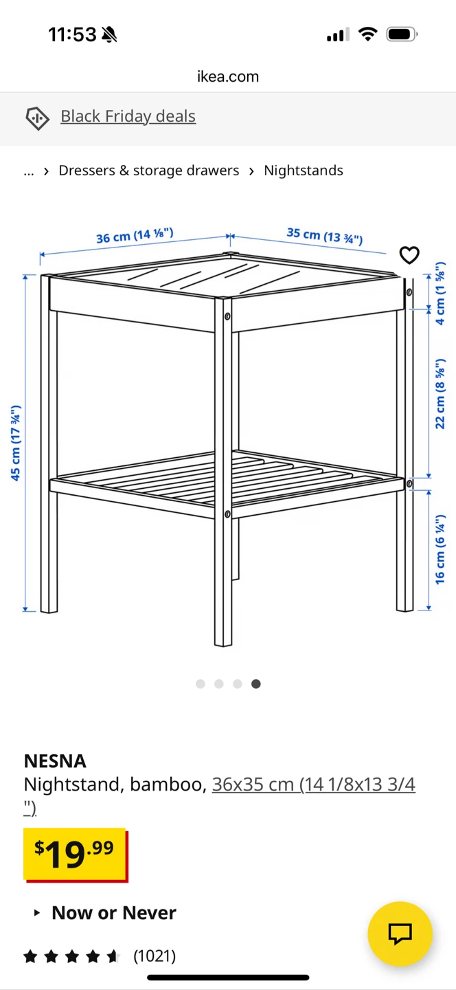 IKEA NESNA Bamboo Nightstand - photo 4