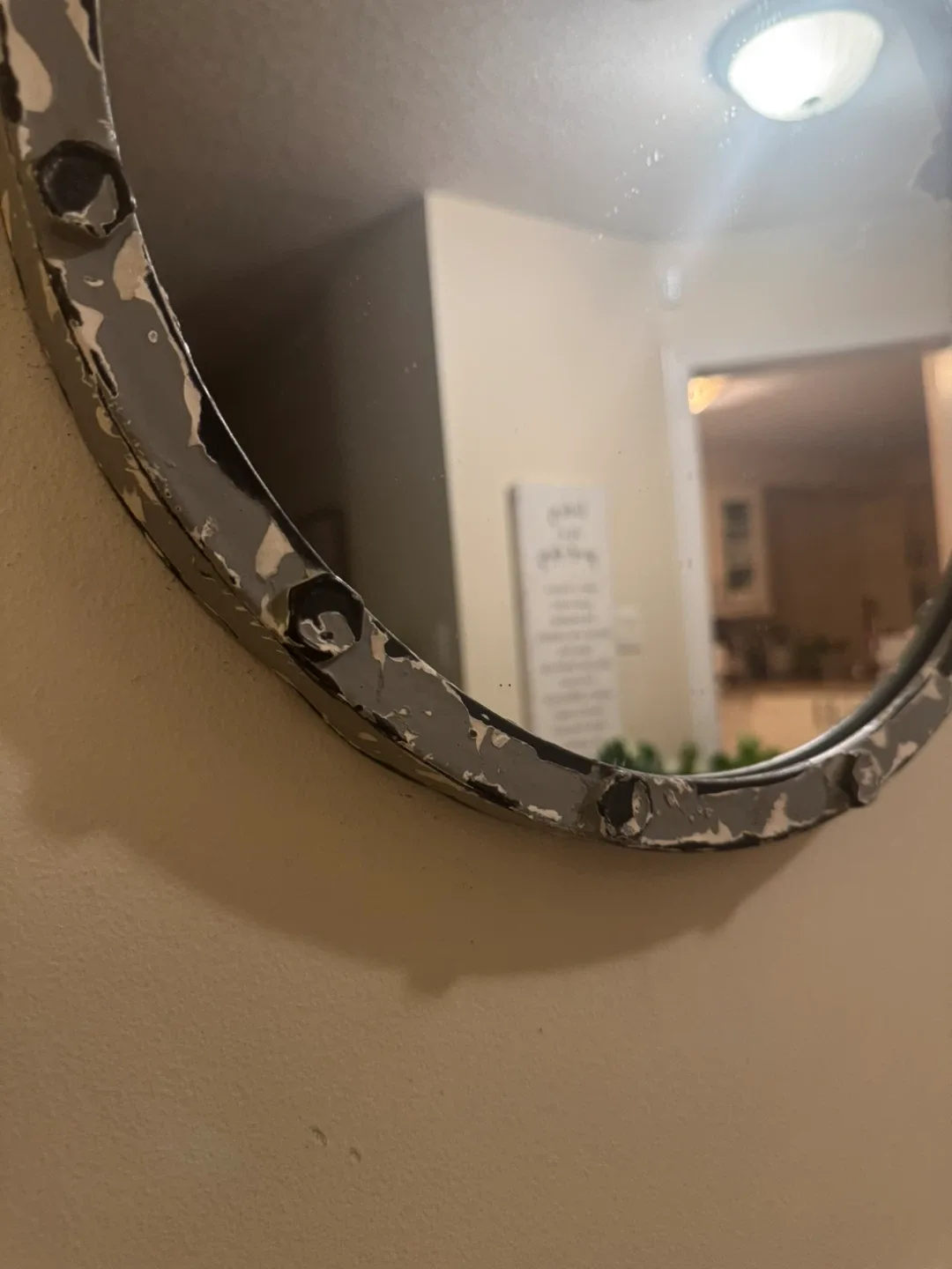 Round Distressed Mirror image indicator(3)