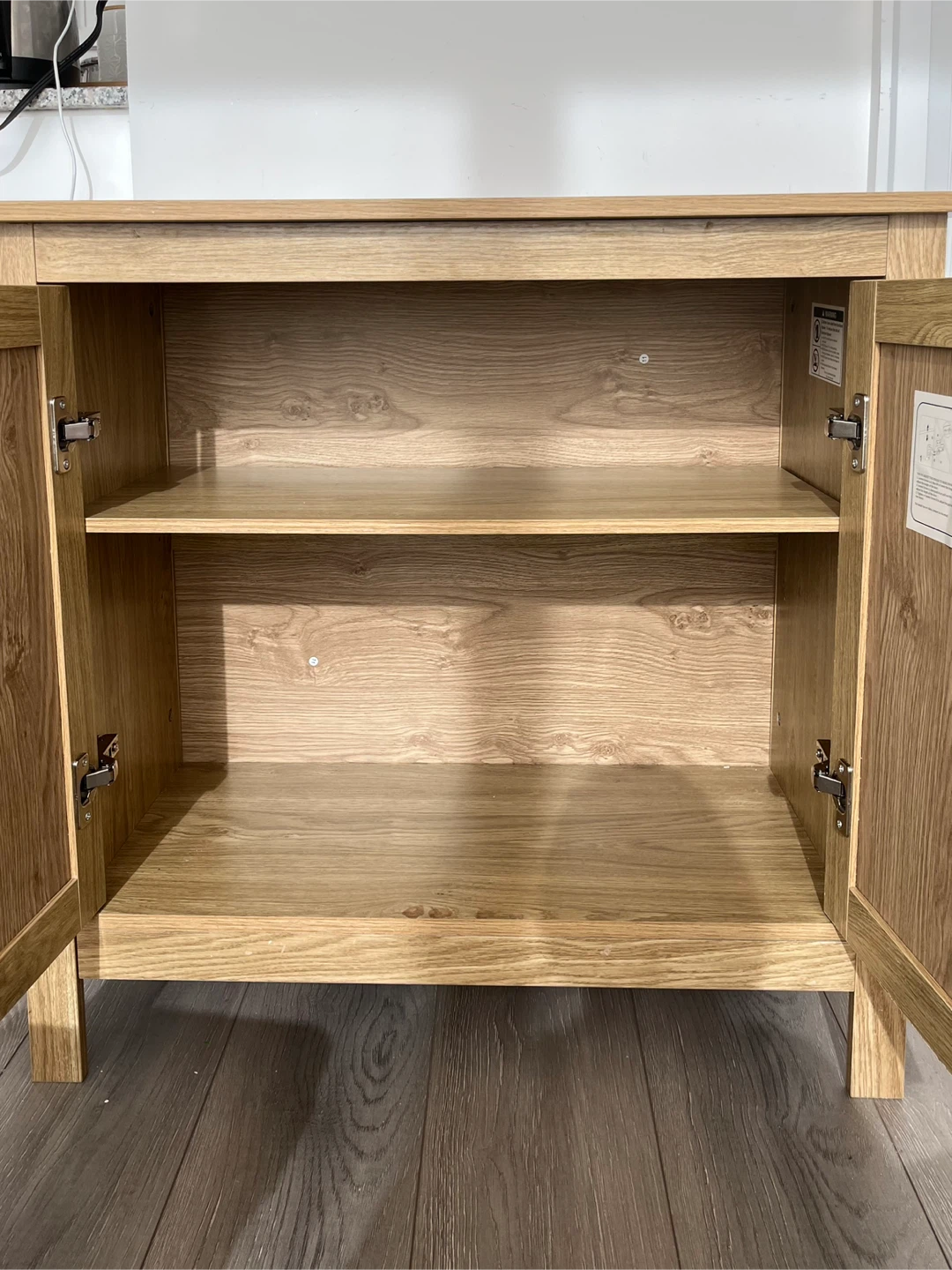 Rustic oak Wooden Cabinet with Rattan Doors - photo 2