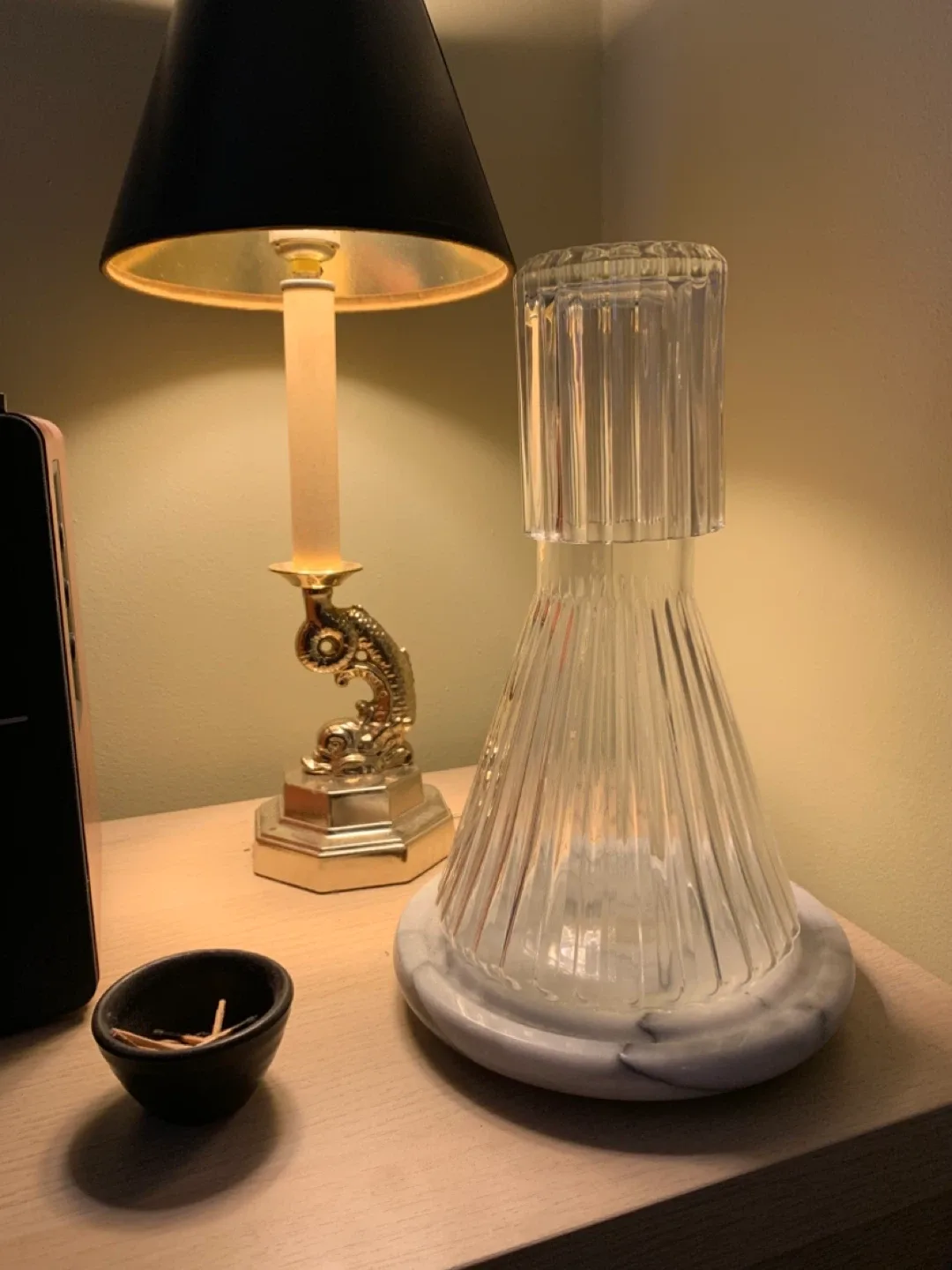 CB2 Aleric Ribbed Glass Carafe And Cup image indicator(2)