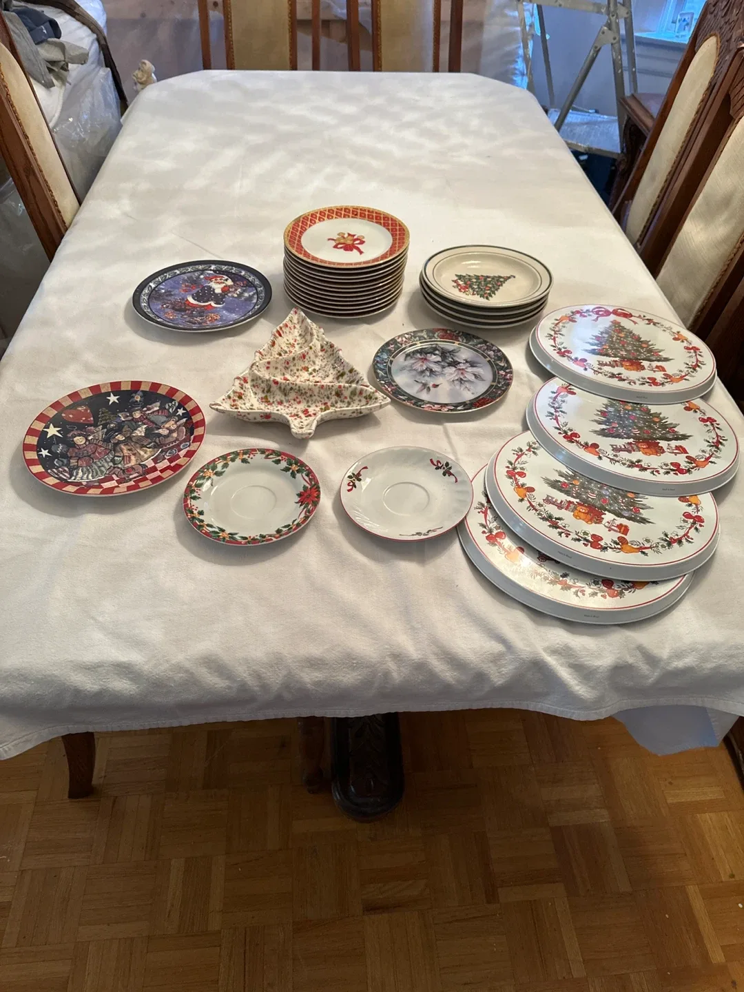 Christmas Themed Plates and Serving Dishes