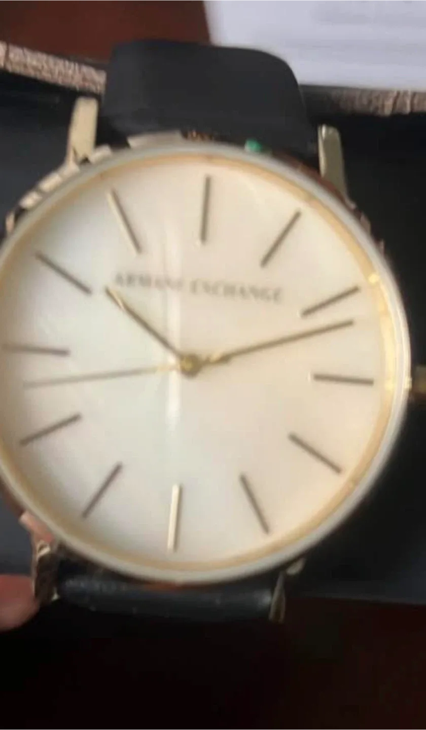 Armani Exchange Watch with Black Leather Strap image indicator(2)