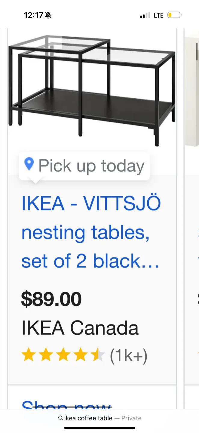 IKEA VITTSJÖ Nesting Tables, Set of 2 - Black image indicator(2)