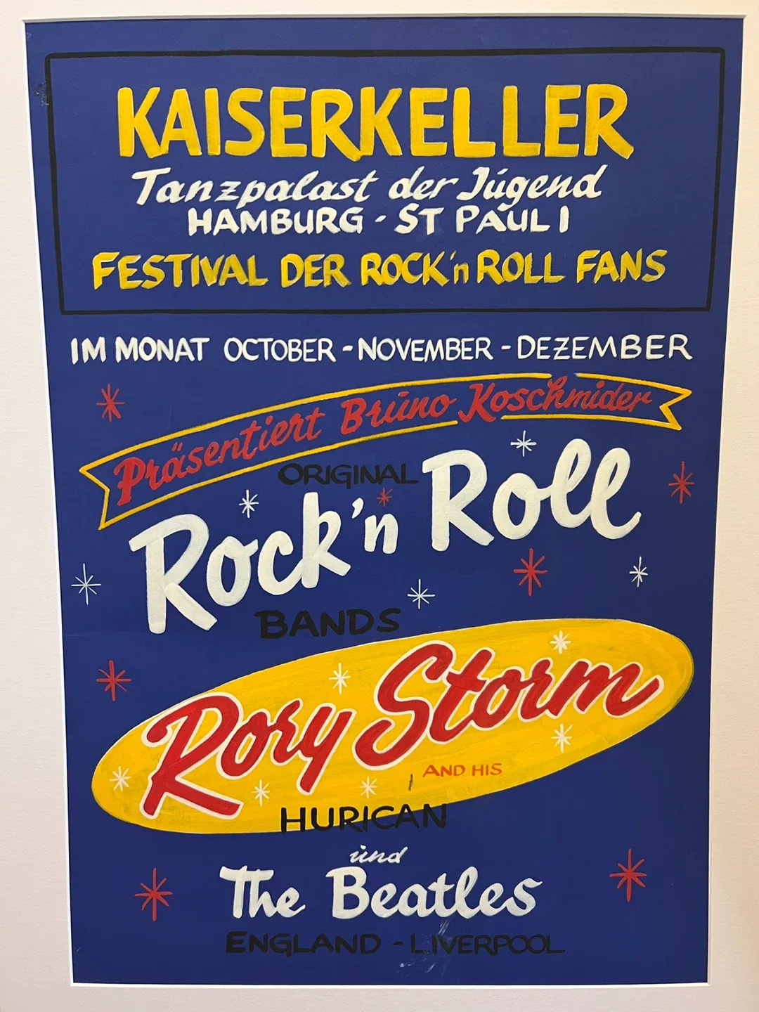 Beatles 1960 Kaiserkeller Hand Painted Poster