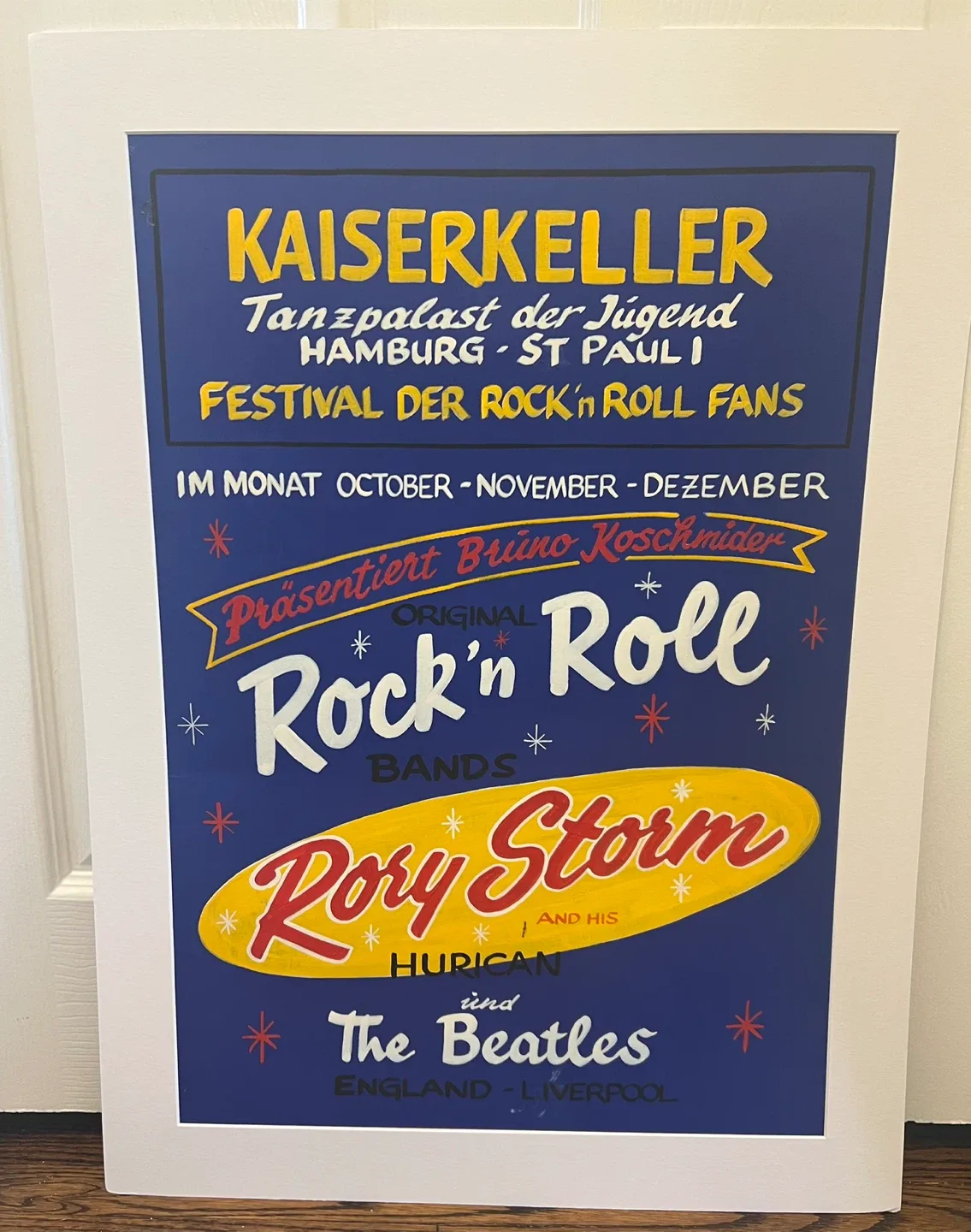 Beatles 1960 Kaiserkeller Hand Painted Poster image indicator(3)