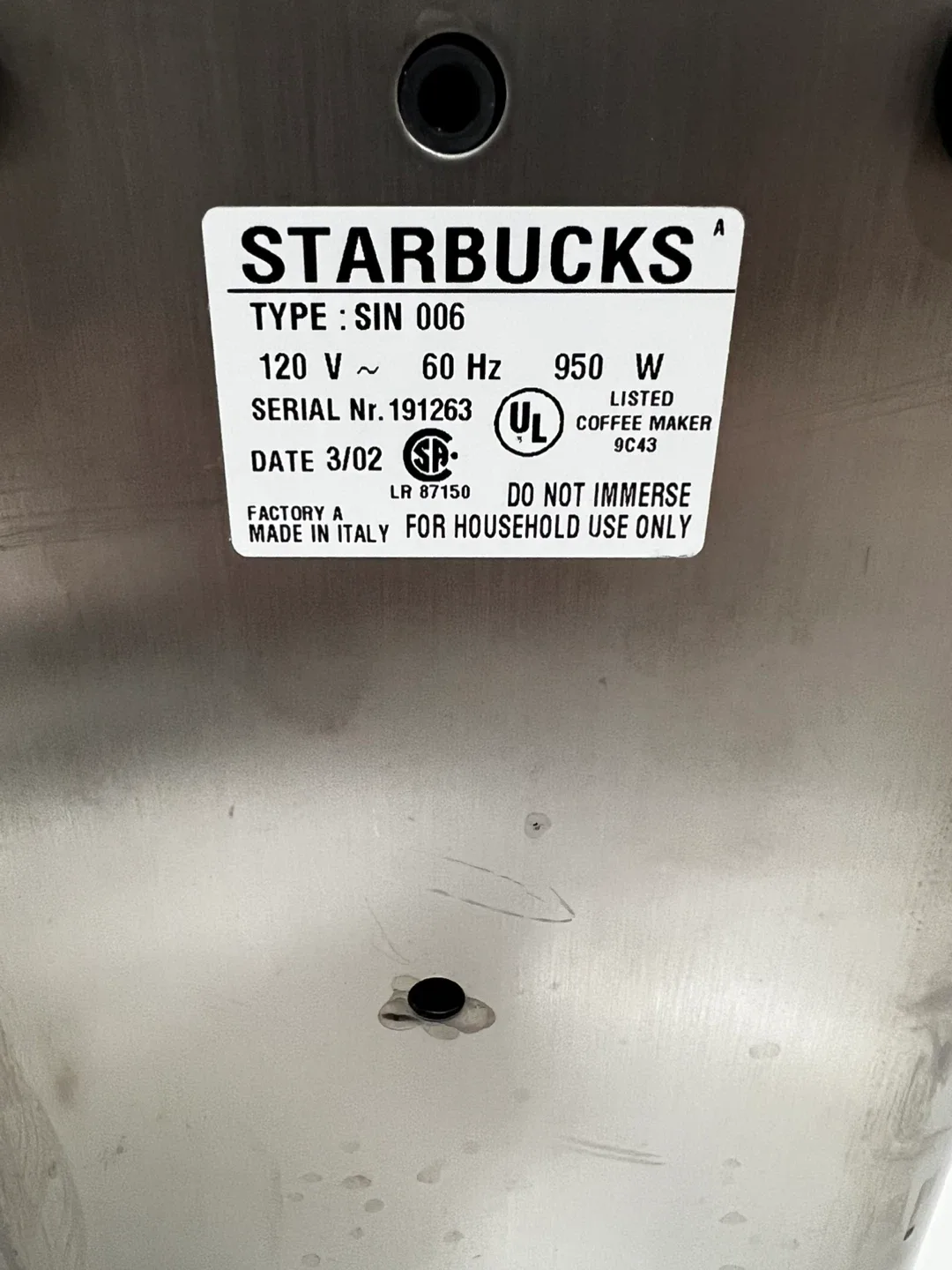 Starbucks Barista SIN 006 Espresso Machine image indicator(5)