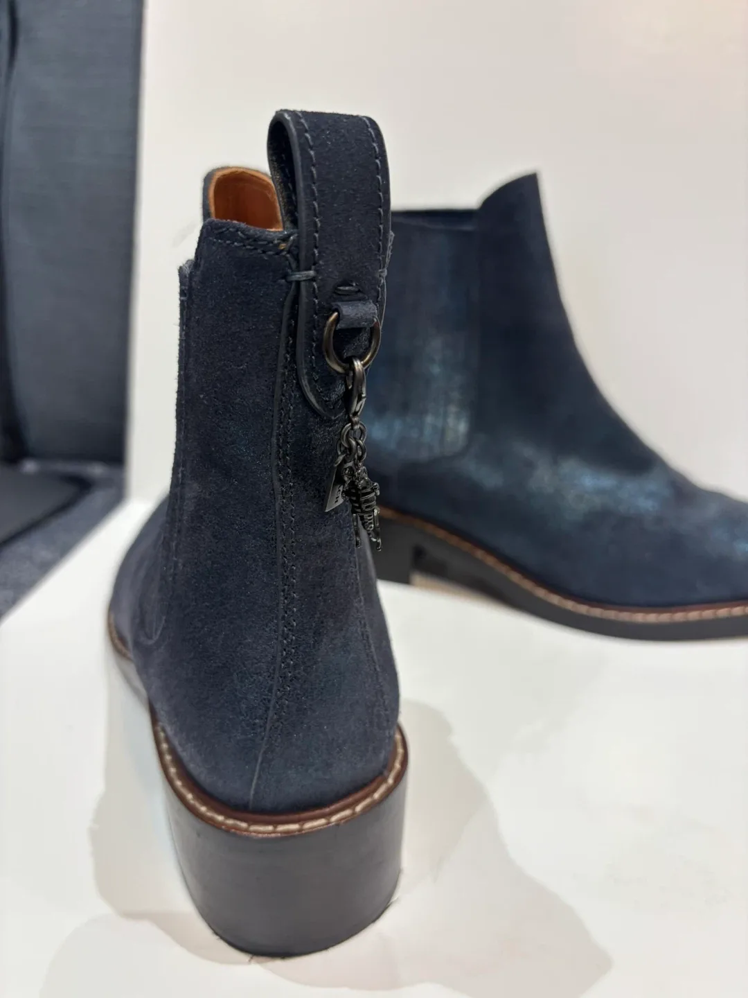 Coach Bowery Chelsea boots in a dark blue suede women size 9 image indicator(2)