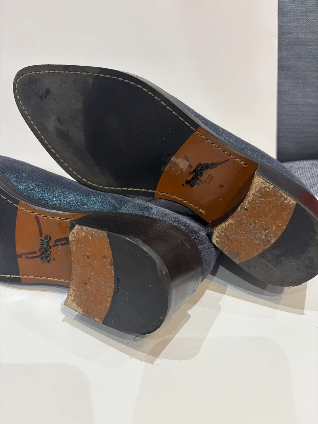 Coach Bowery Chelsea boots in a dark blue suede women size 9 image indicator(3)