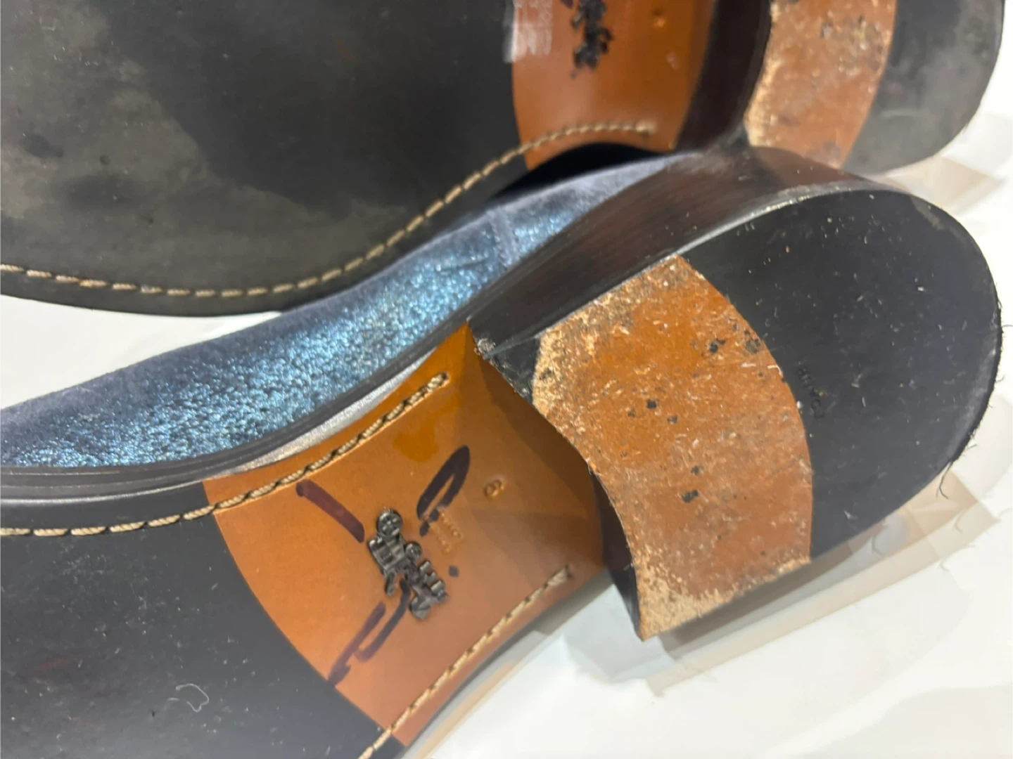 Coach Bowery Chelsea boots in a dark blue suede women size 9 - photo 5