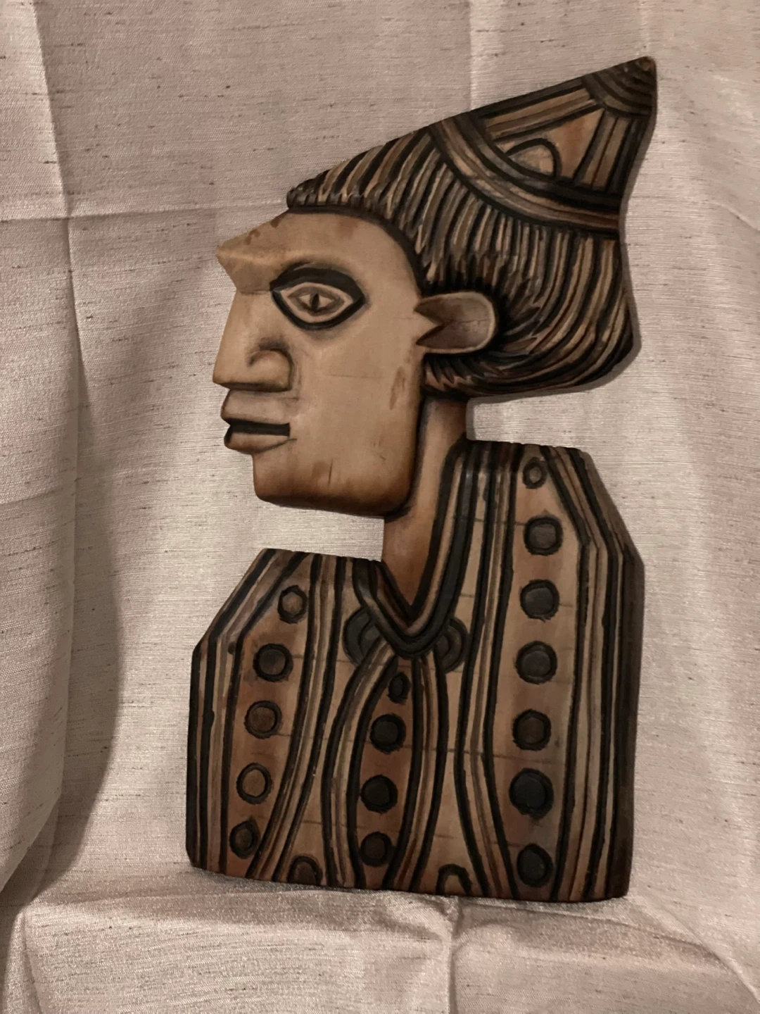 Wooden Carved Bust Sculpture