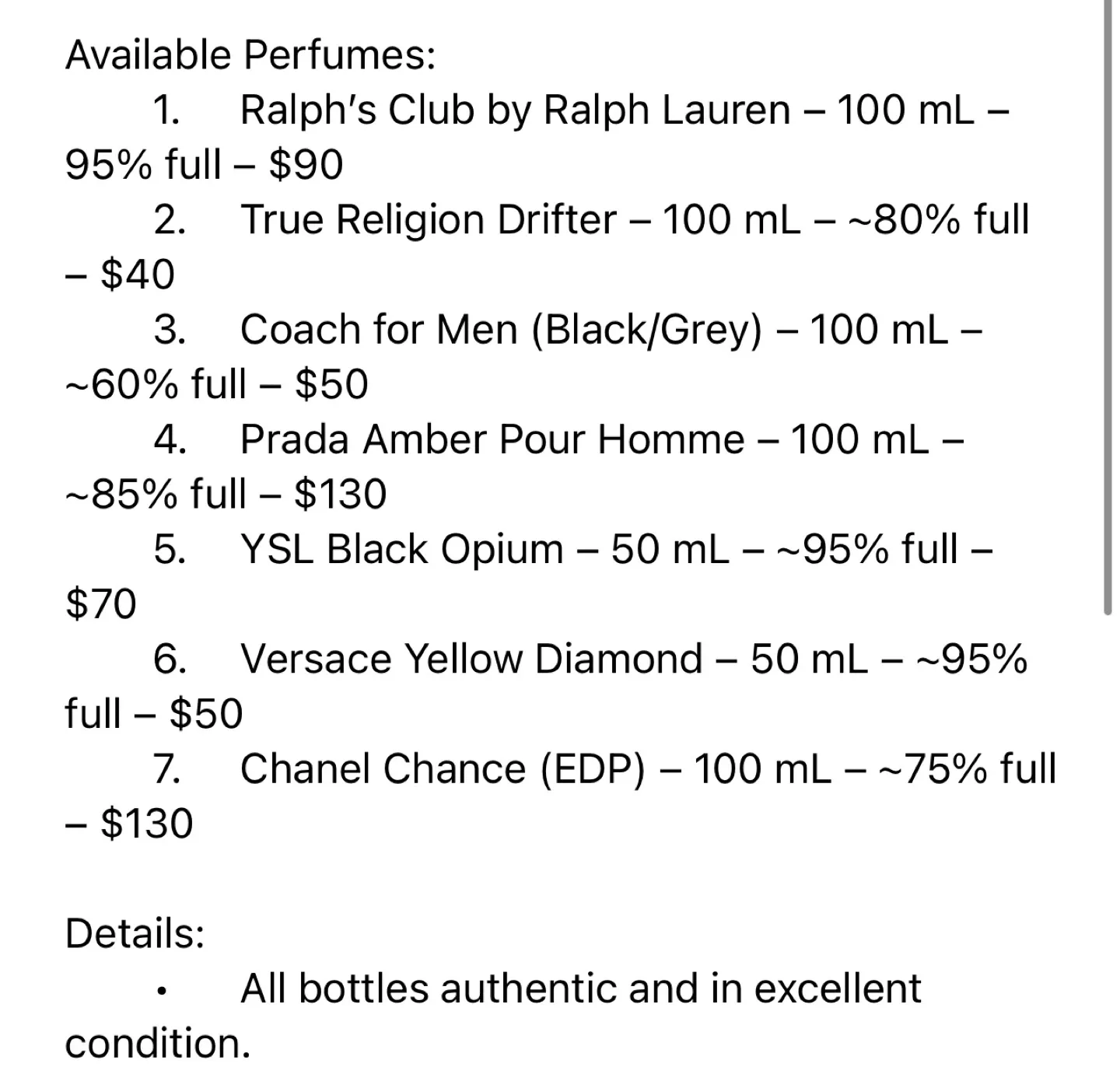 Luxury Perfumes – Mostly Full – Great Prices! image indicator(2)