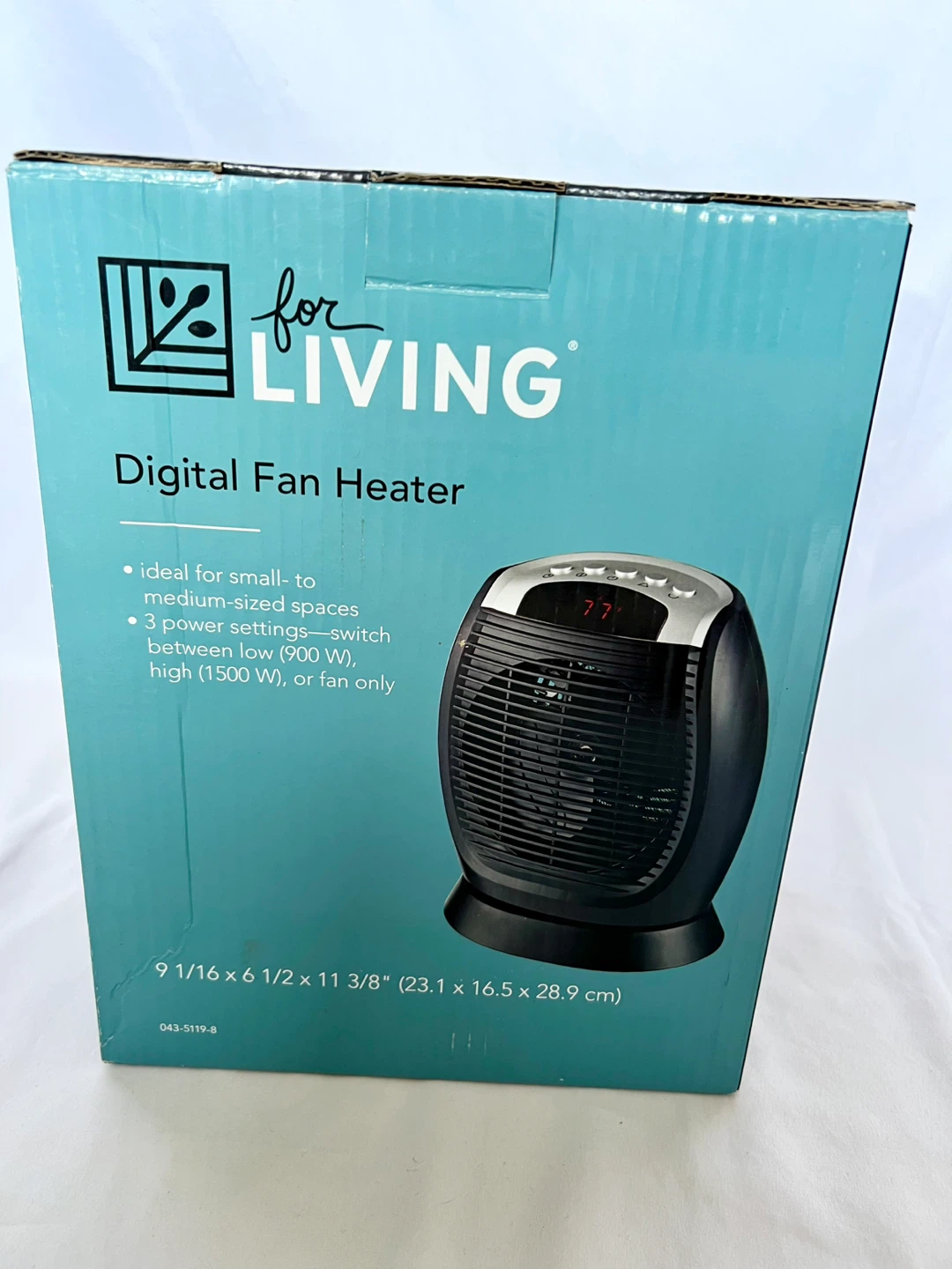 Digital Portable Fan Space Heater, 1500W - photo 2