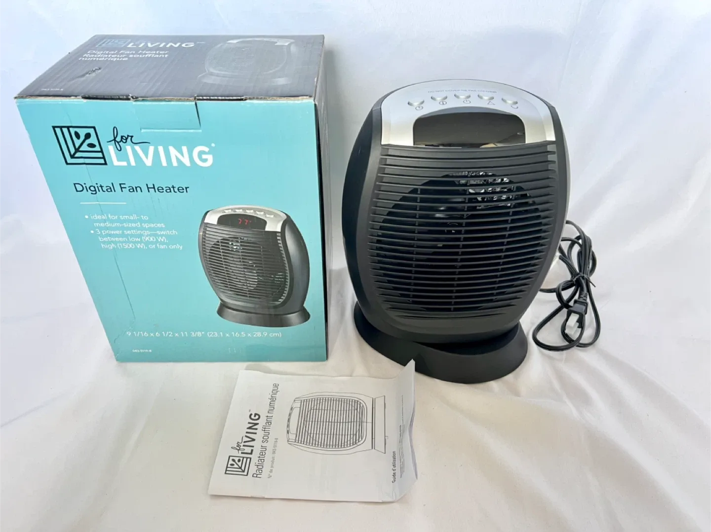 Digital Portable Fan Space Heater, 1500W