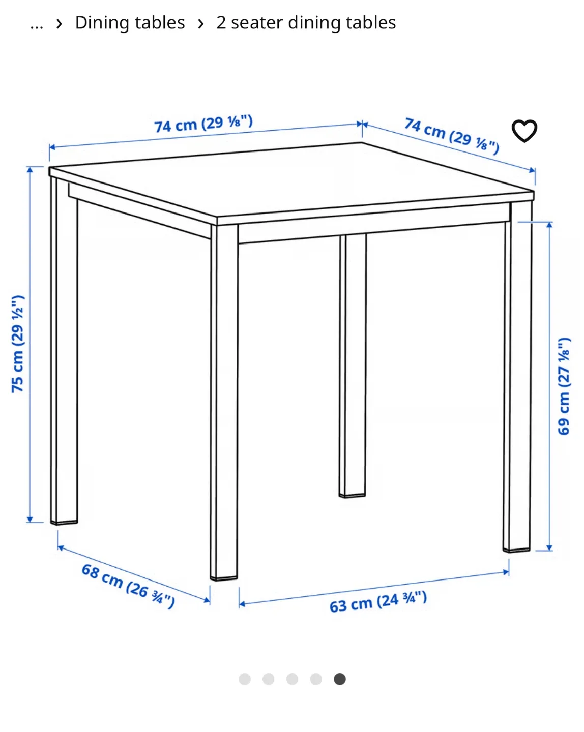 White ikea dining Square Table image indicator(7)