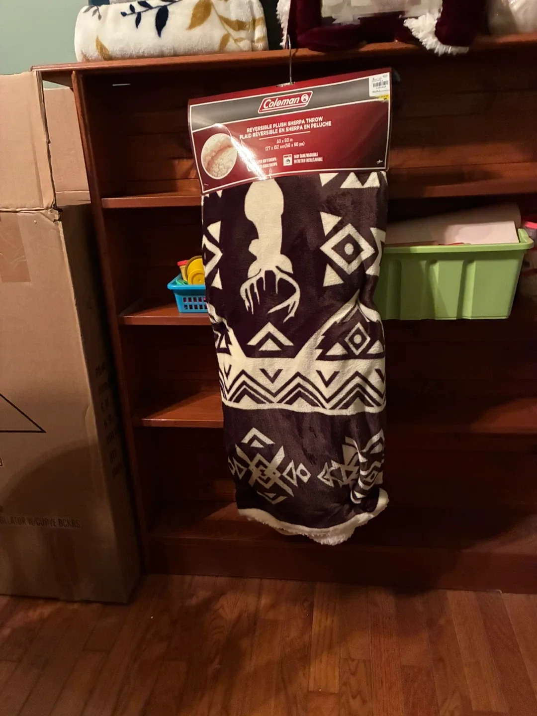 Coleman Reversible Plush Sherpa Throw Blanket