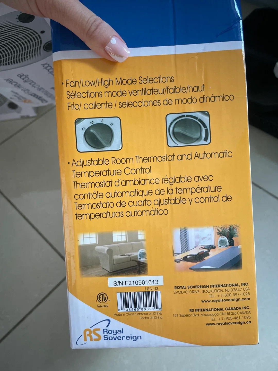 Royal Sovereign Compact Fan Heater - New in Box! image indicator(3)