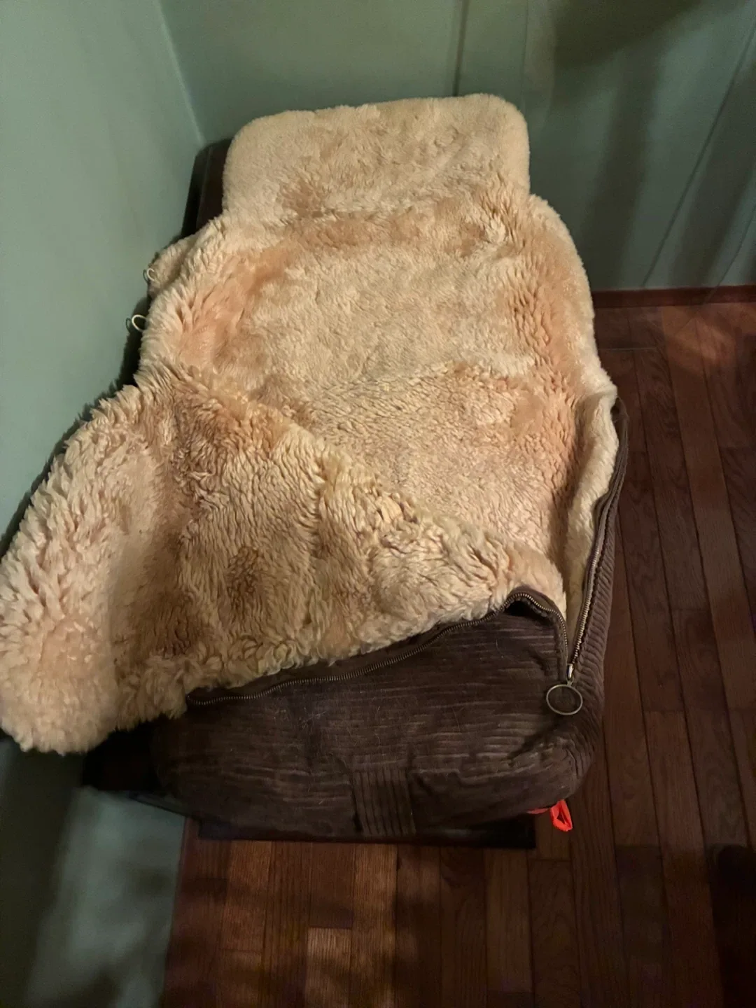 Brown Corduroy & Fleece Baby Bunting Bag image indicator(2)