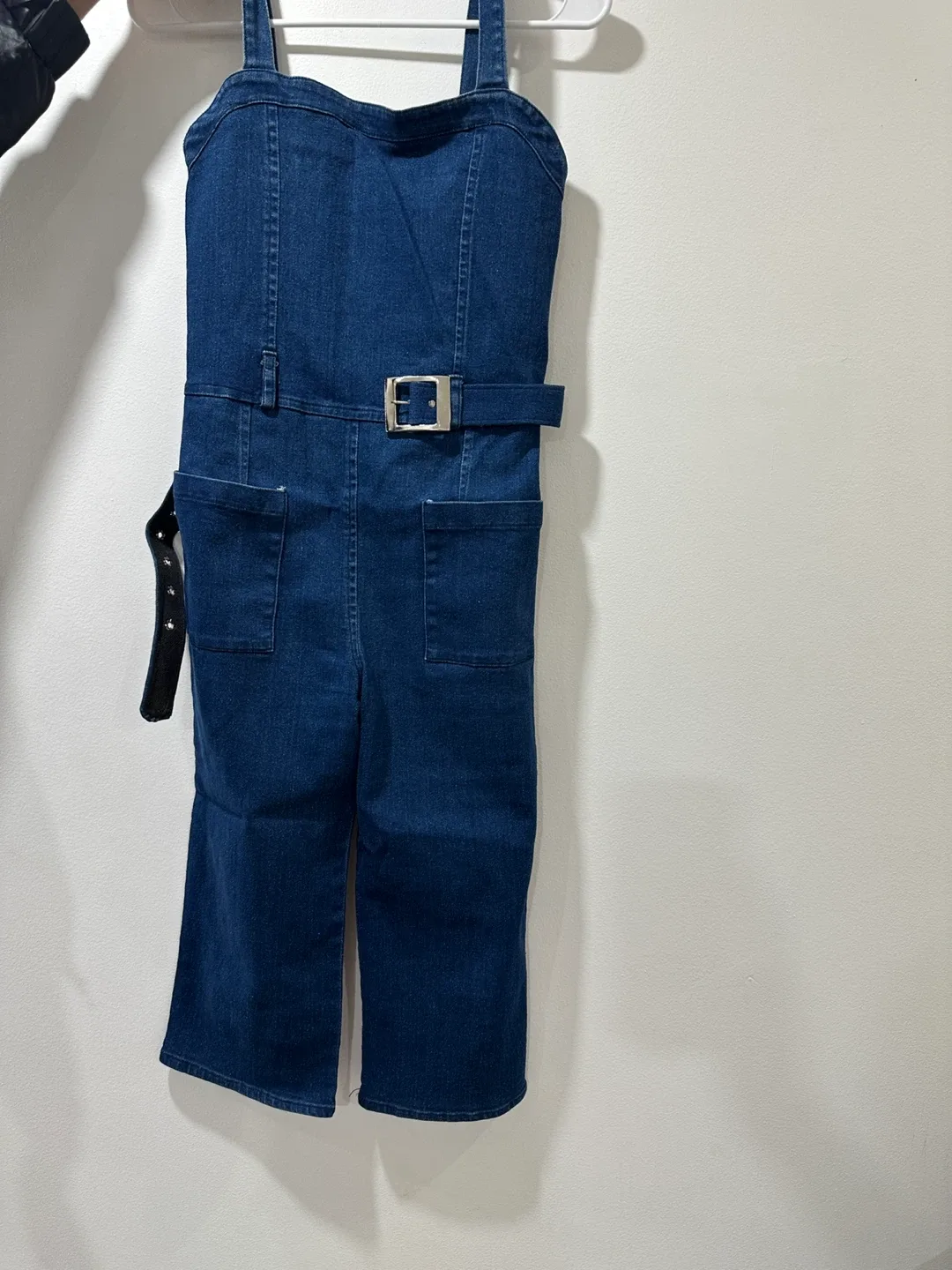 Denim Jumpsuit with Belt