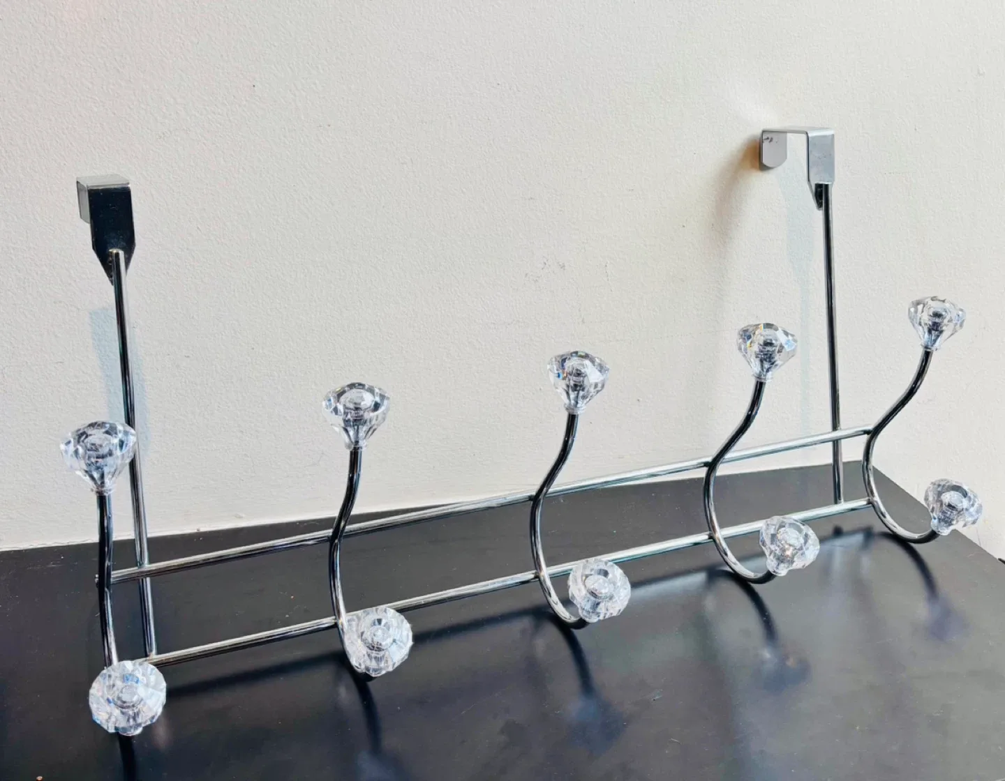 Over-the-Door 5 x 2 Hook Rack with Crystal Accents image indicator(2)