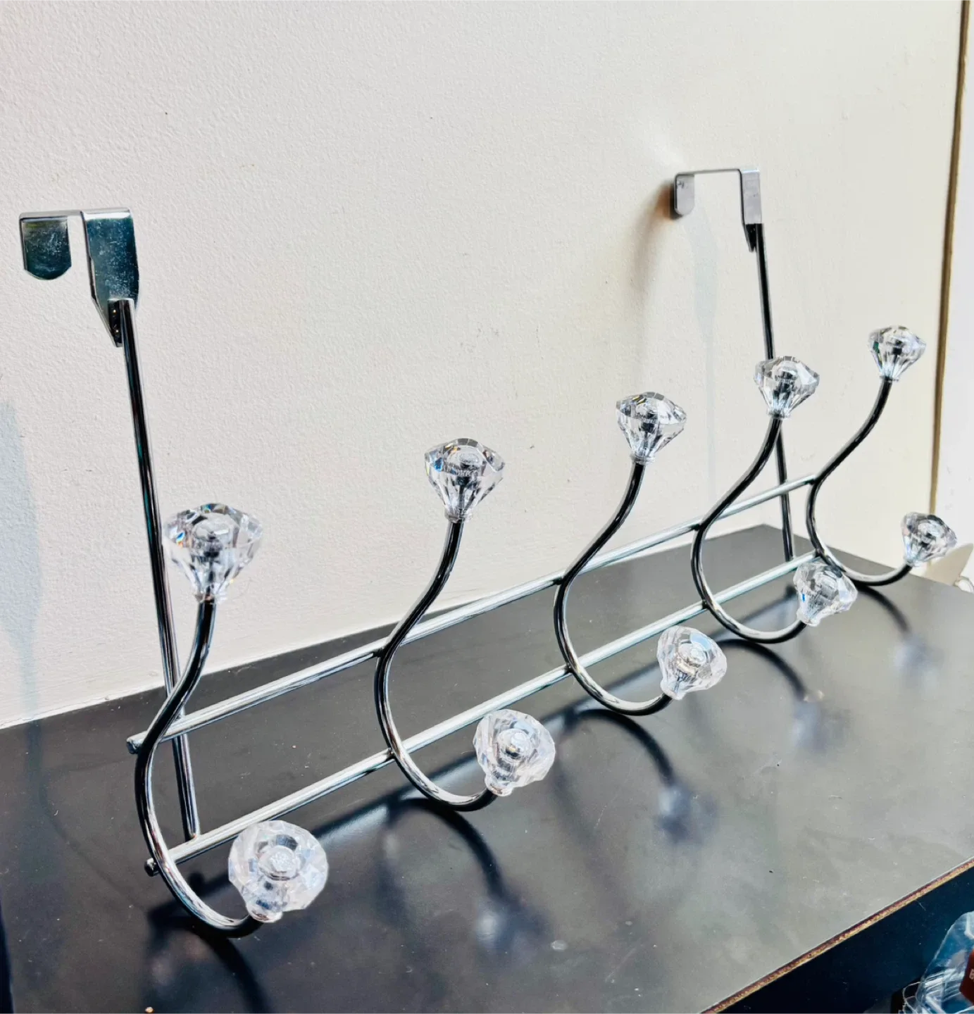 Over-the-Door 5 x 2 Hook Rack with Crystal Accents thumbnail