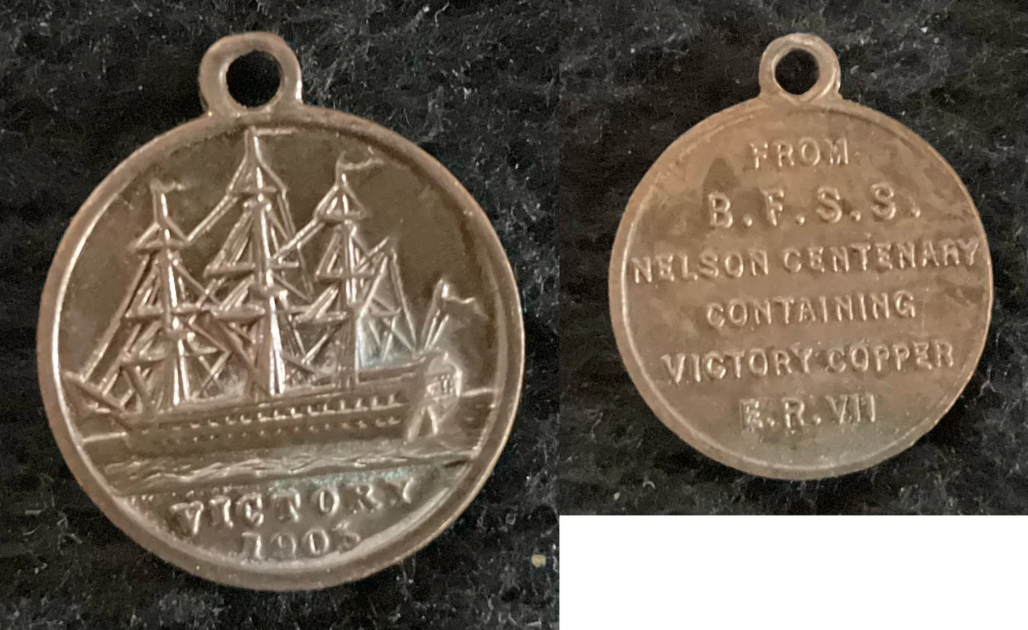 B.F.S.S. Nelson Centenary Victory Copper Medal 1905