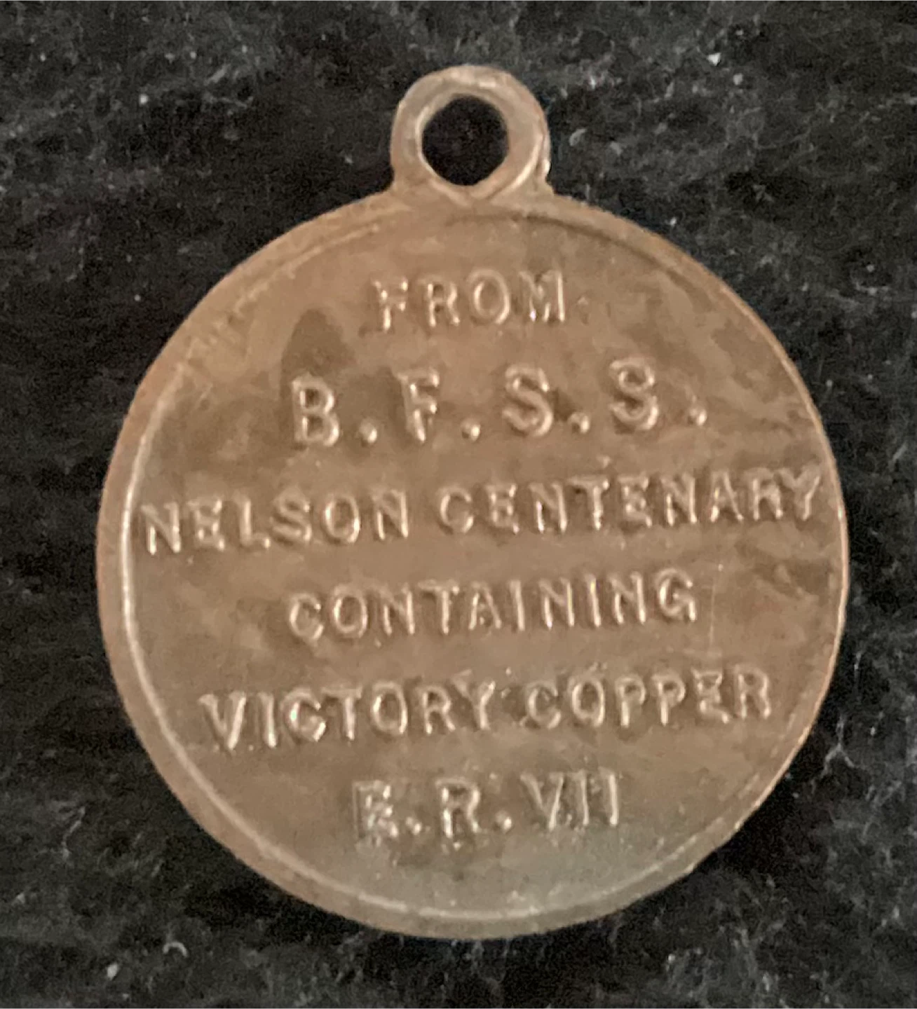 B.F.S.S. Nelson Centenary Victory Copper Medal 1905 - photo 3