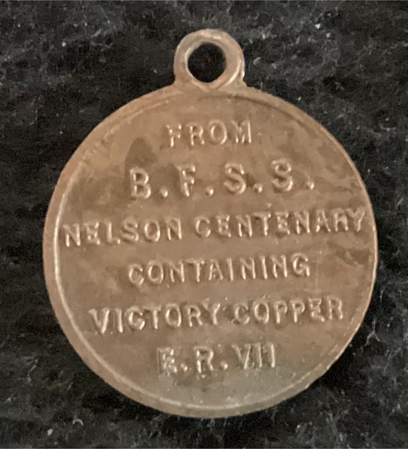 B.F.S.S. Nelson Centenary Victory Copper Medal 1905 image indicator(3)