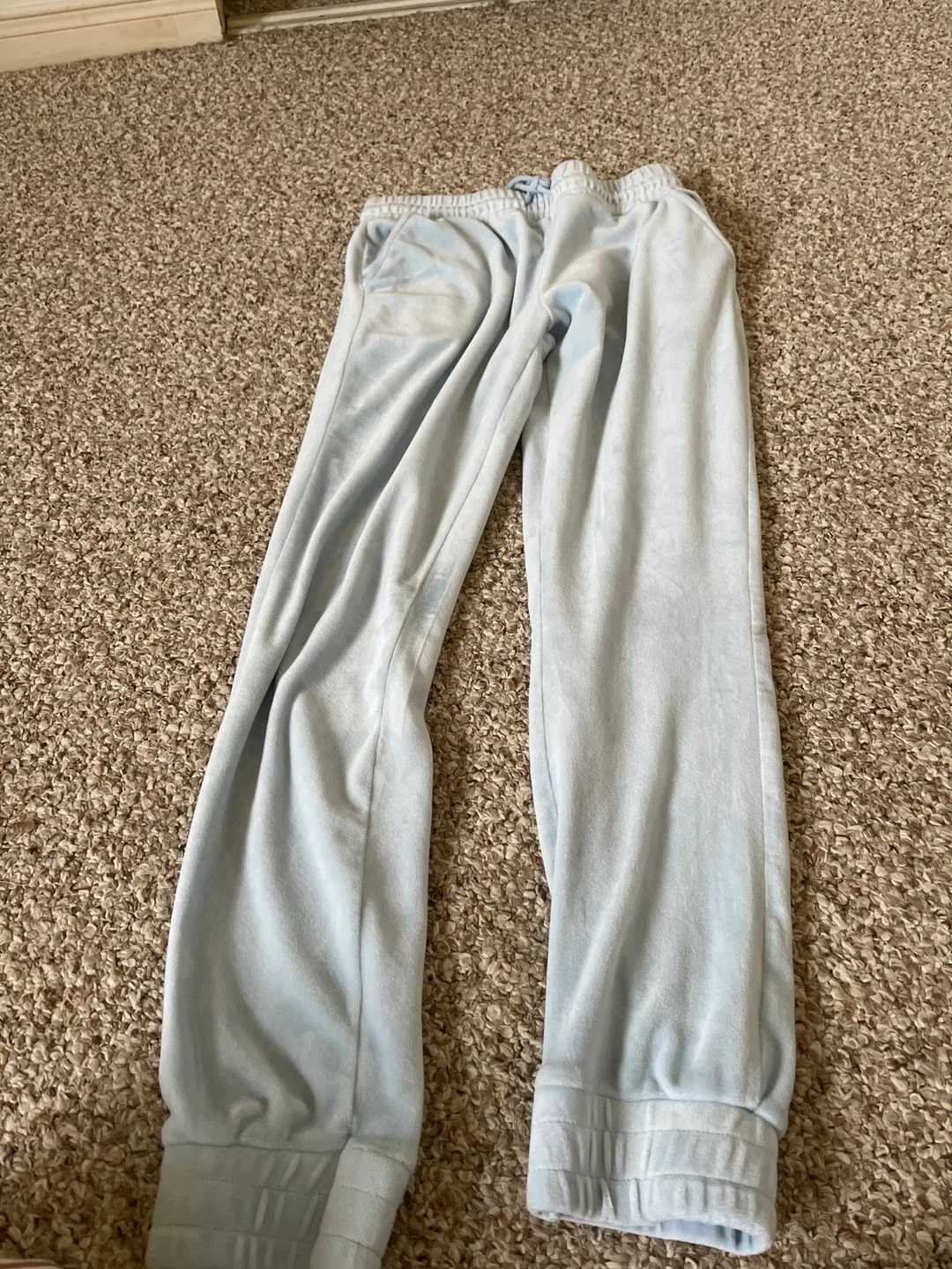 Light Blue Velour Joggers