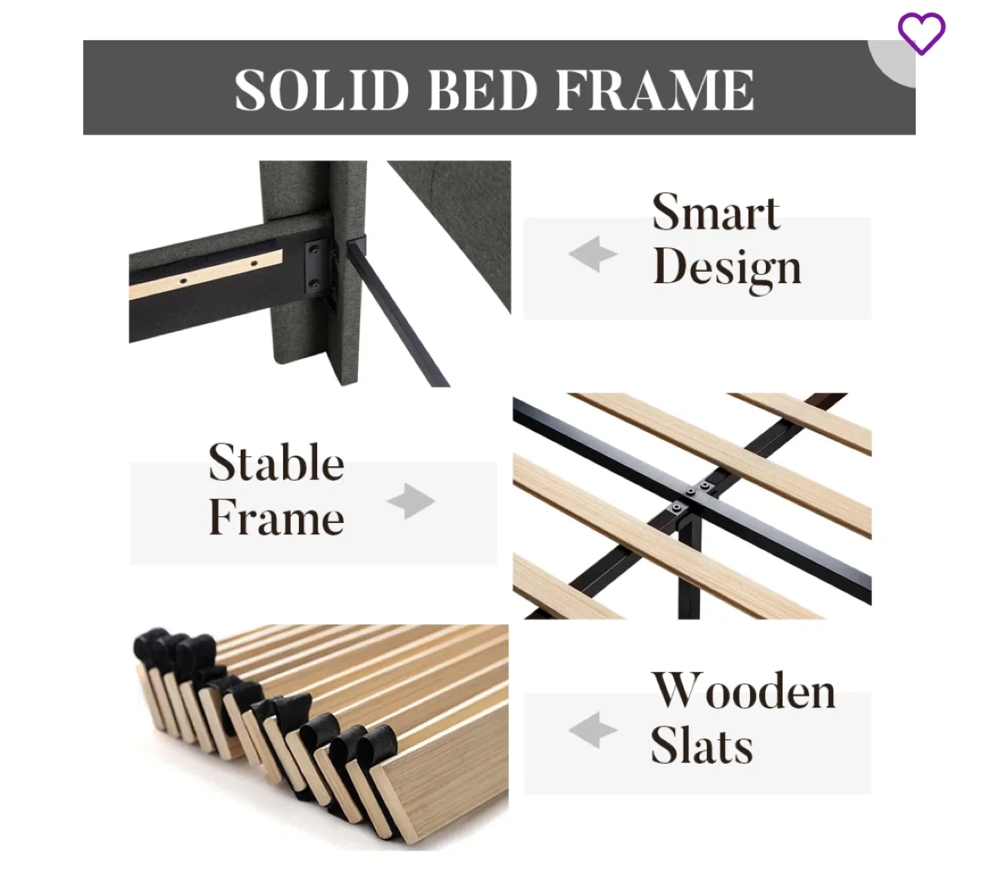 King Size Bed Frame - Grey image indicator(8)