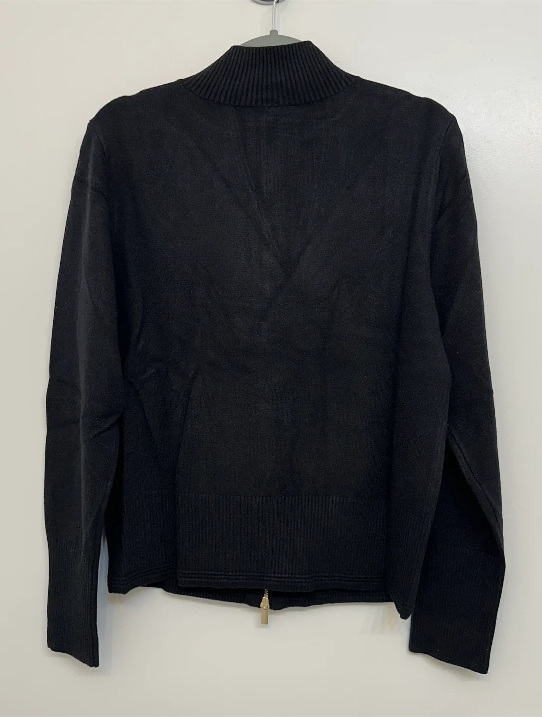 Black Zip-uo Cardigan Sweater image indicator(2)