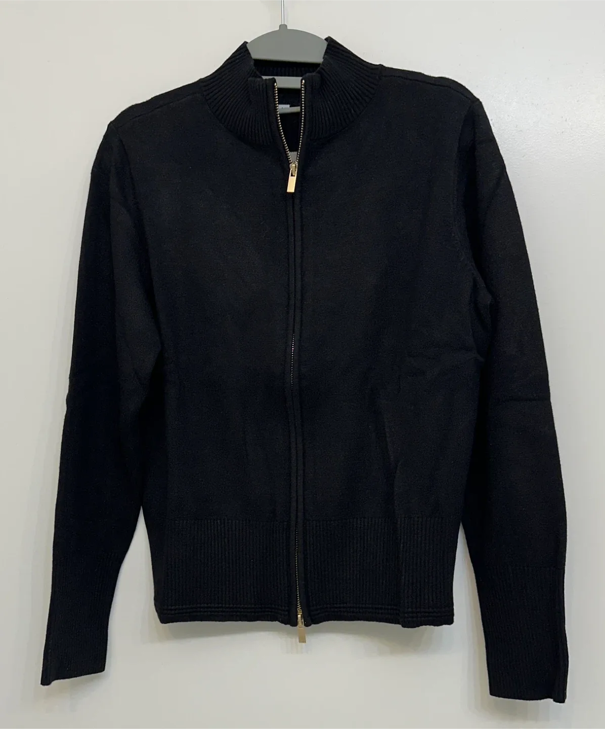 Black Zip-uo Cardigan Sweater