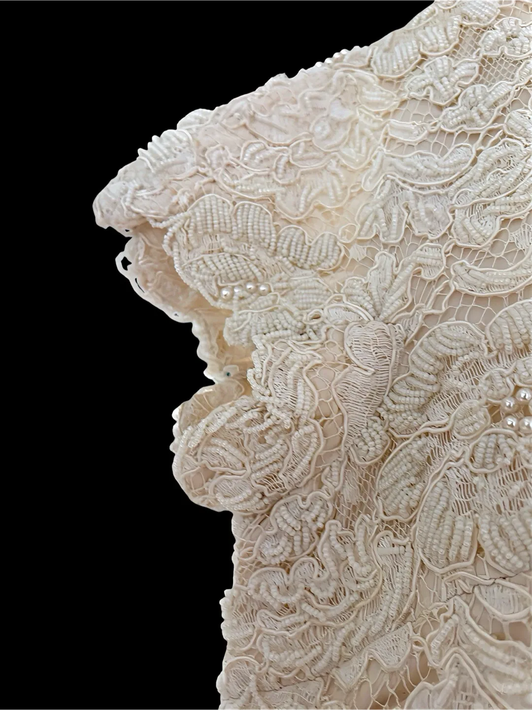 Vintage Pink Beaded Collar Skirt Suit Set image indicator(3)