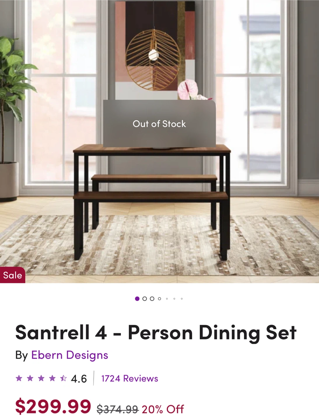 Ebern Designs Santrell 4-Person Dining Set - photo 2