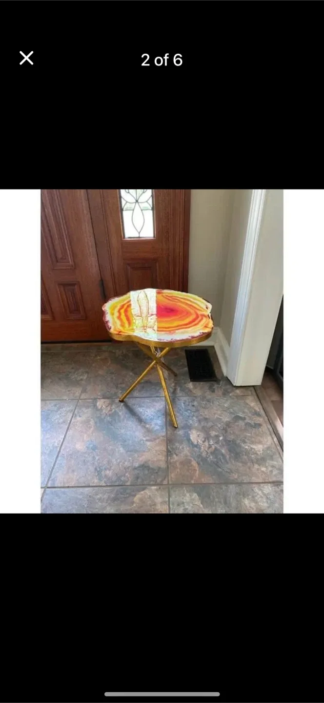 Agate Style Accent Table