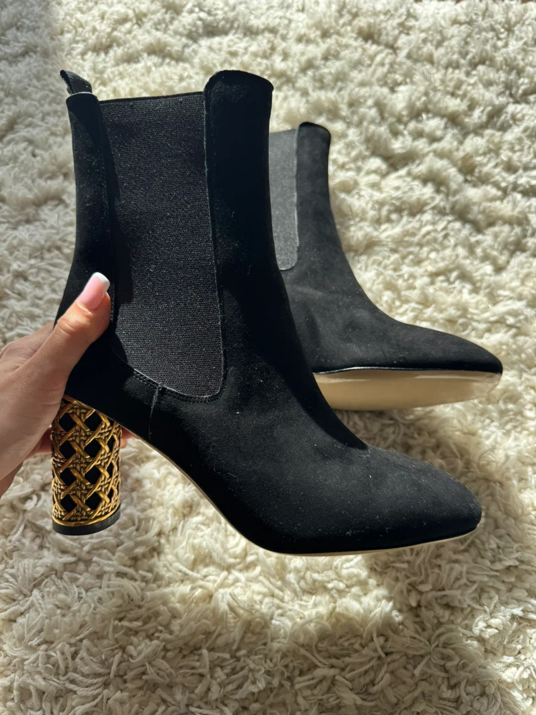 Black Suede Ankle Boots image indicator(2)