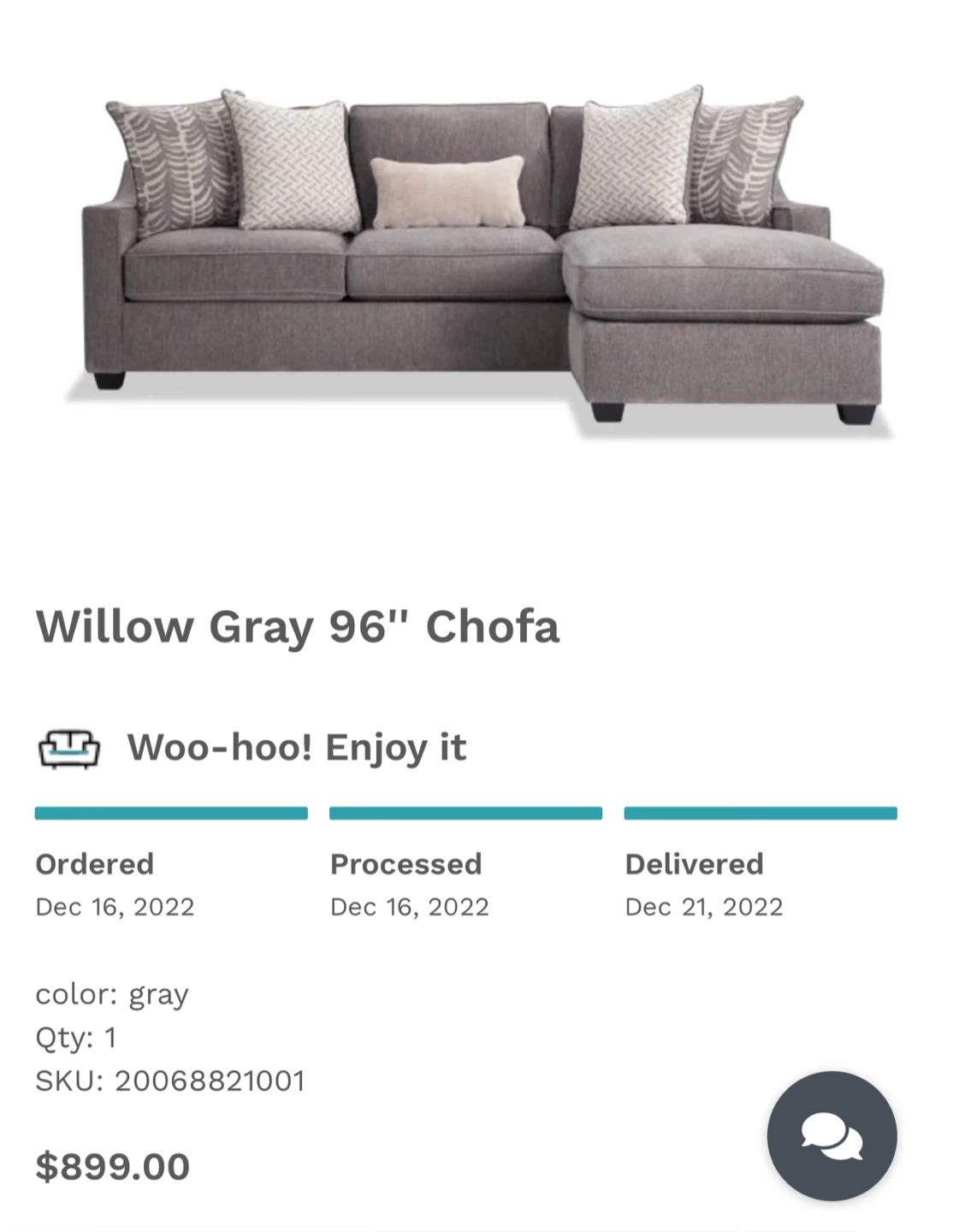 Willow Gray 96" Chofa - photo 5