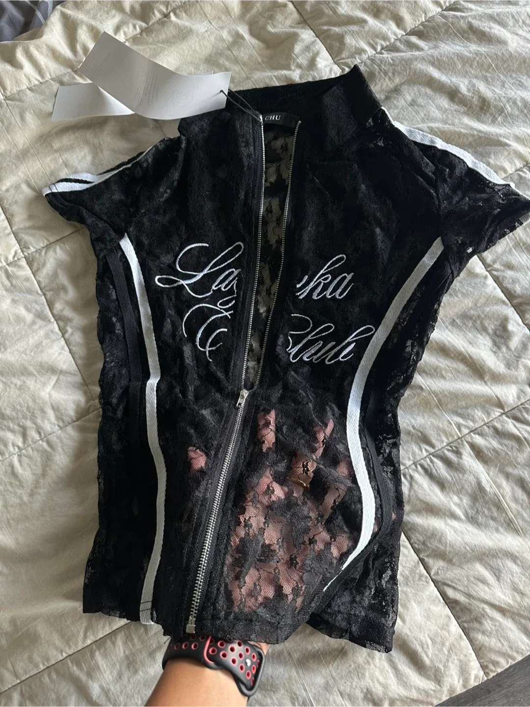 Selling a cute black lace top.! image indicator(2)