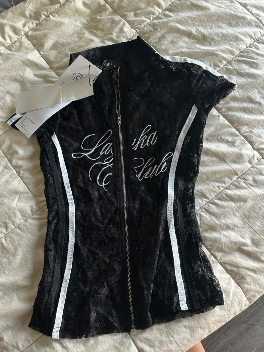 Selling a cute black lace top.! image indicator(7)