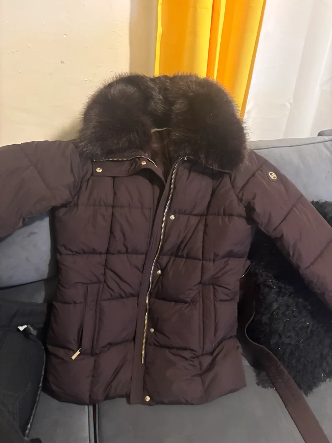Michael Kors Chocolate Puffer Jacket - Size M