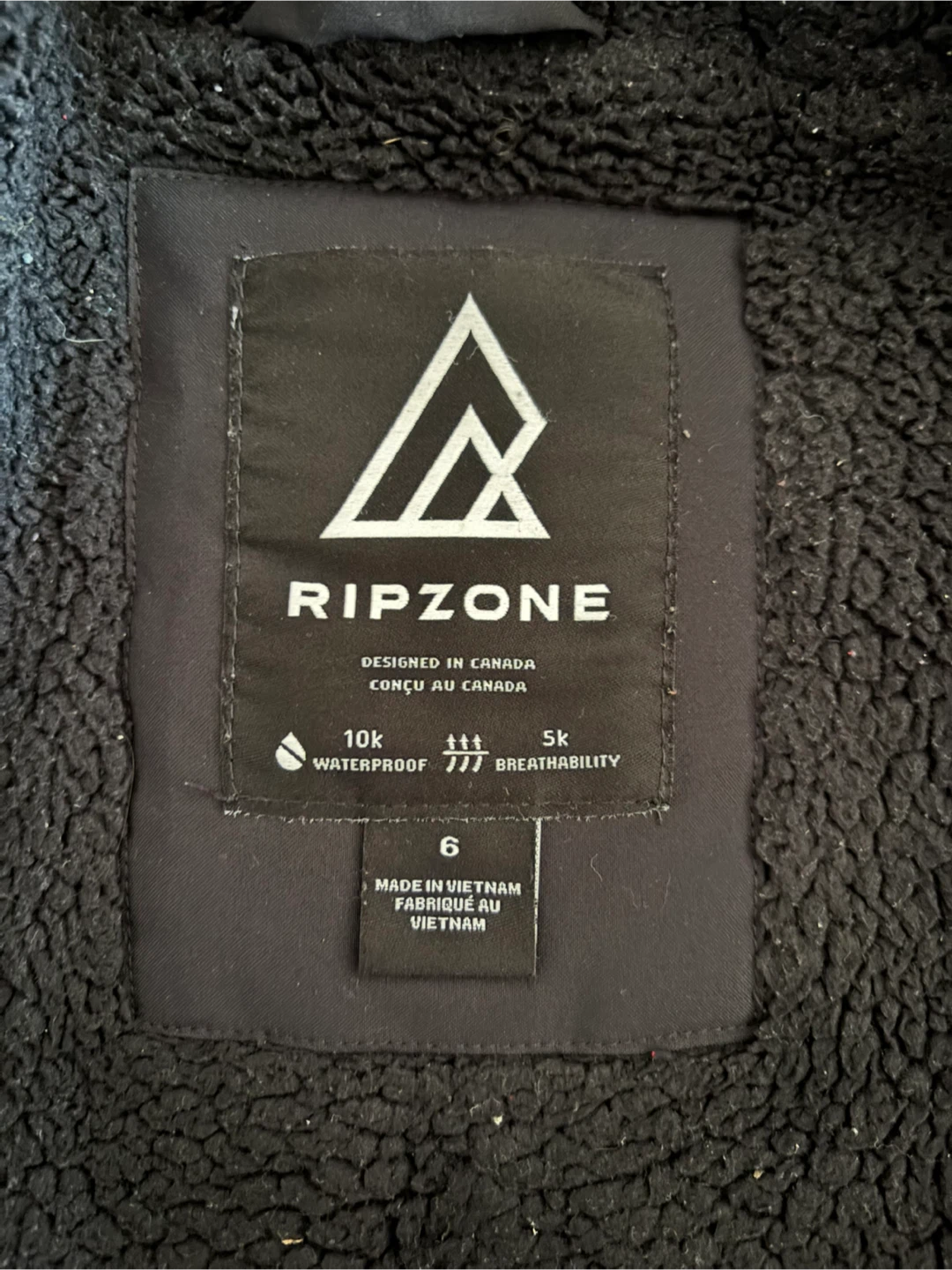 Ripzone Black Winter Jacket - Size 6 - photo 5
