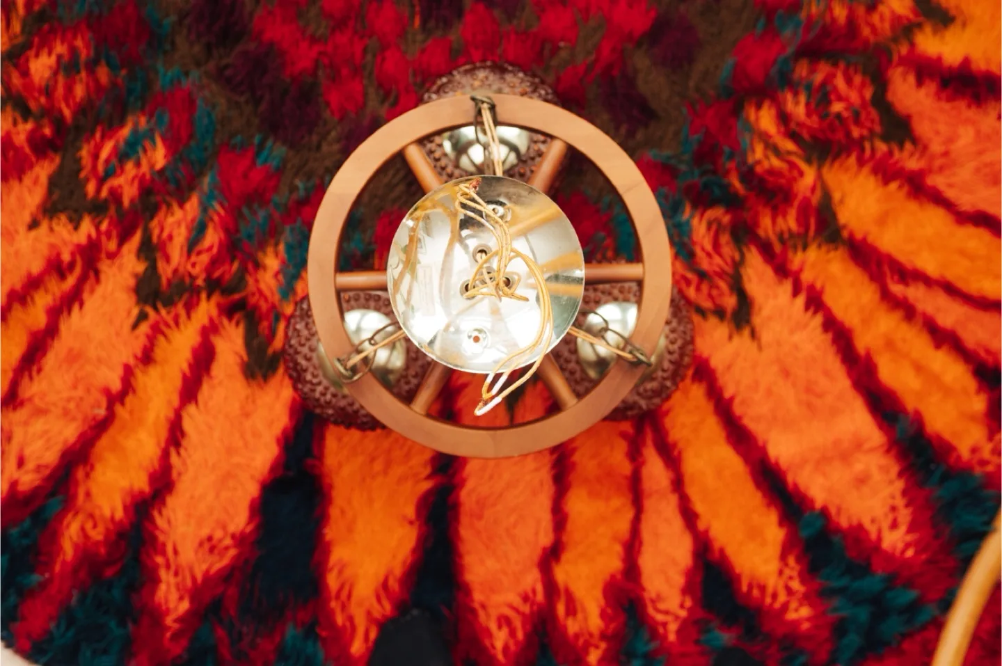 MCM Amber Bubble Glass 3-Light Ceiling Lamp 🤎 FOUR available image indicator(6)