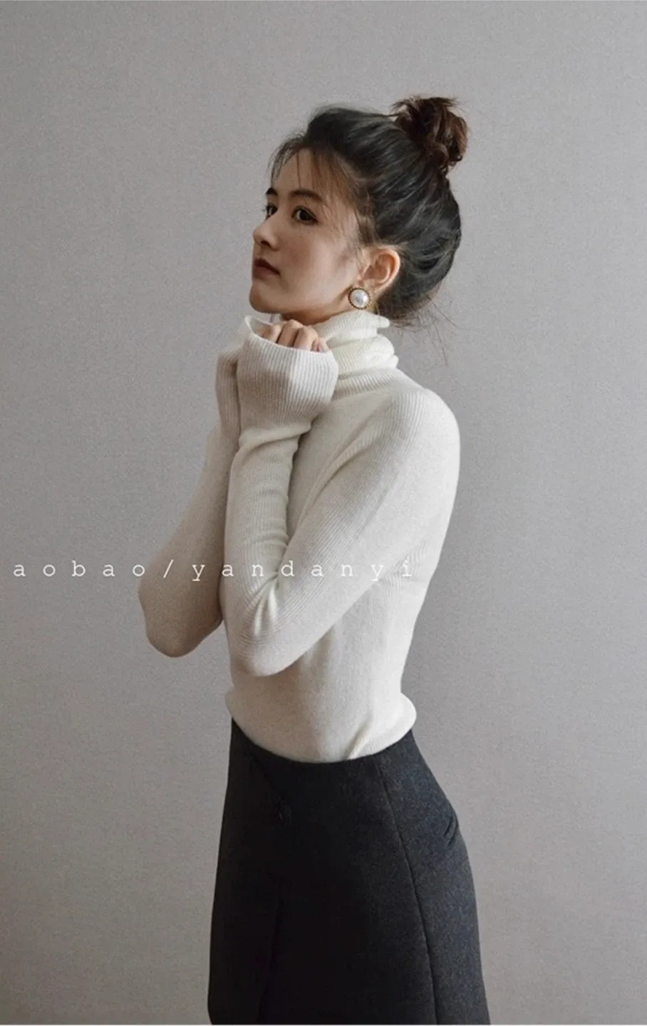 White Turtleneck Sweater thumbnail