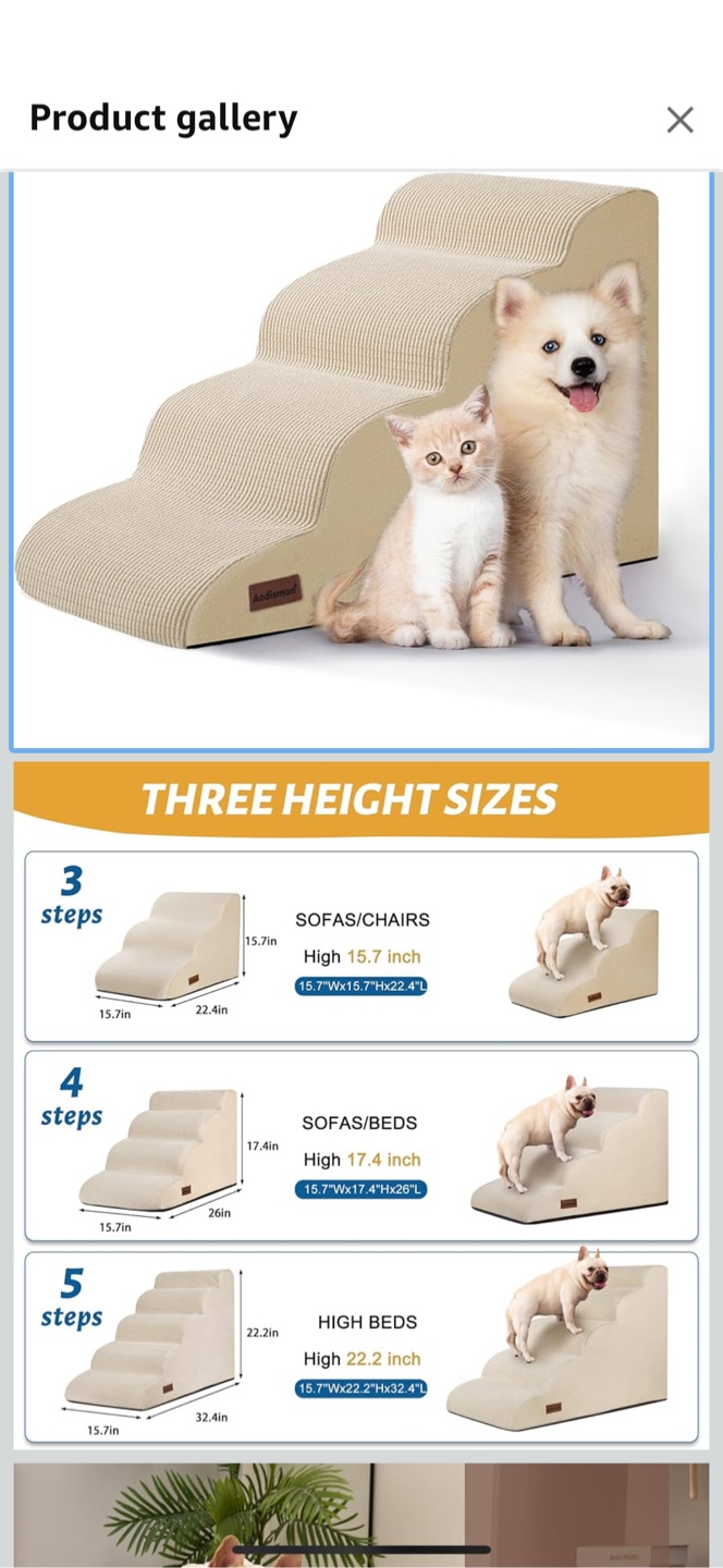 New Andenmey 4-Step Beige Dog Stairs - photo 2