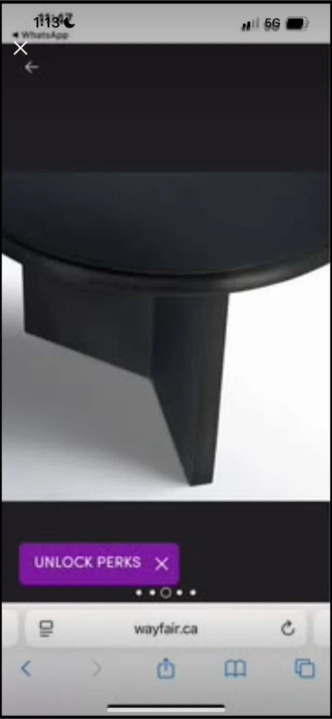 New Wayfair 44" Matte Black Coffee Table image indicator(6)