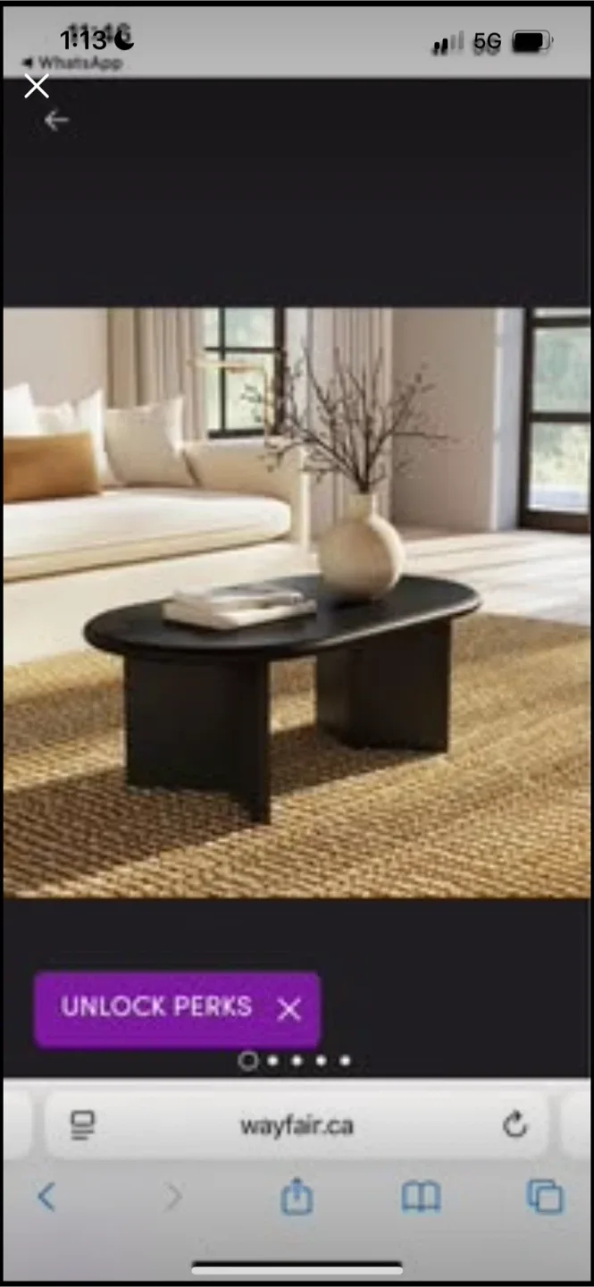 New Wayfair 44" Matte Black Coffee Table image indicator(5)