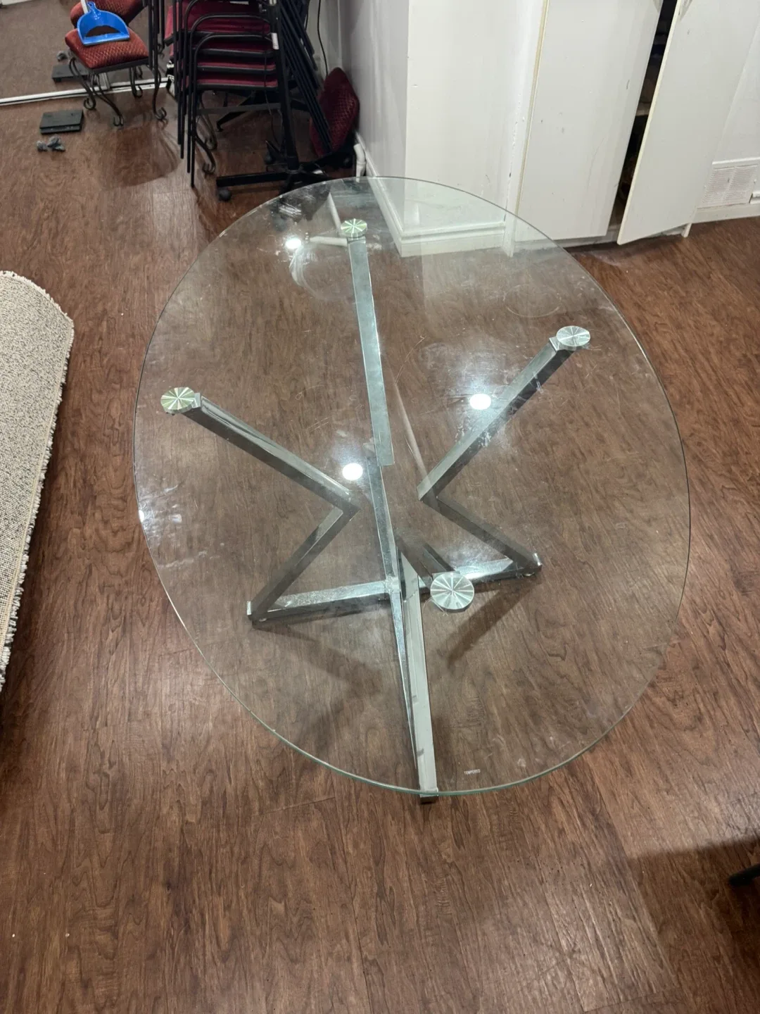 Glass Top Coffee Table with Chrome Base image indicator(6)