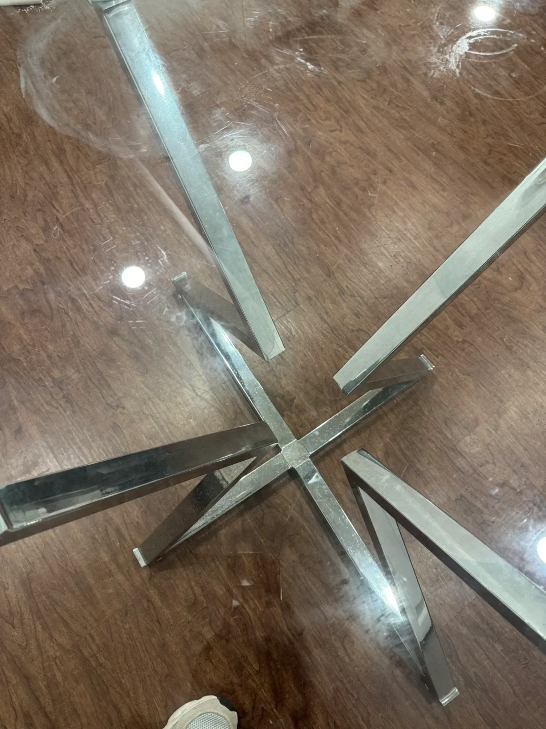 Glass Top Coffee Table with Chrome Base image indicator(4)