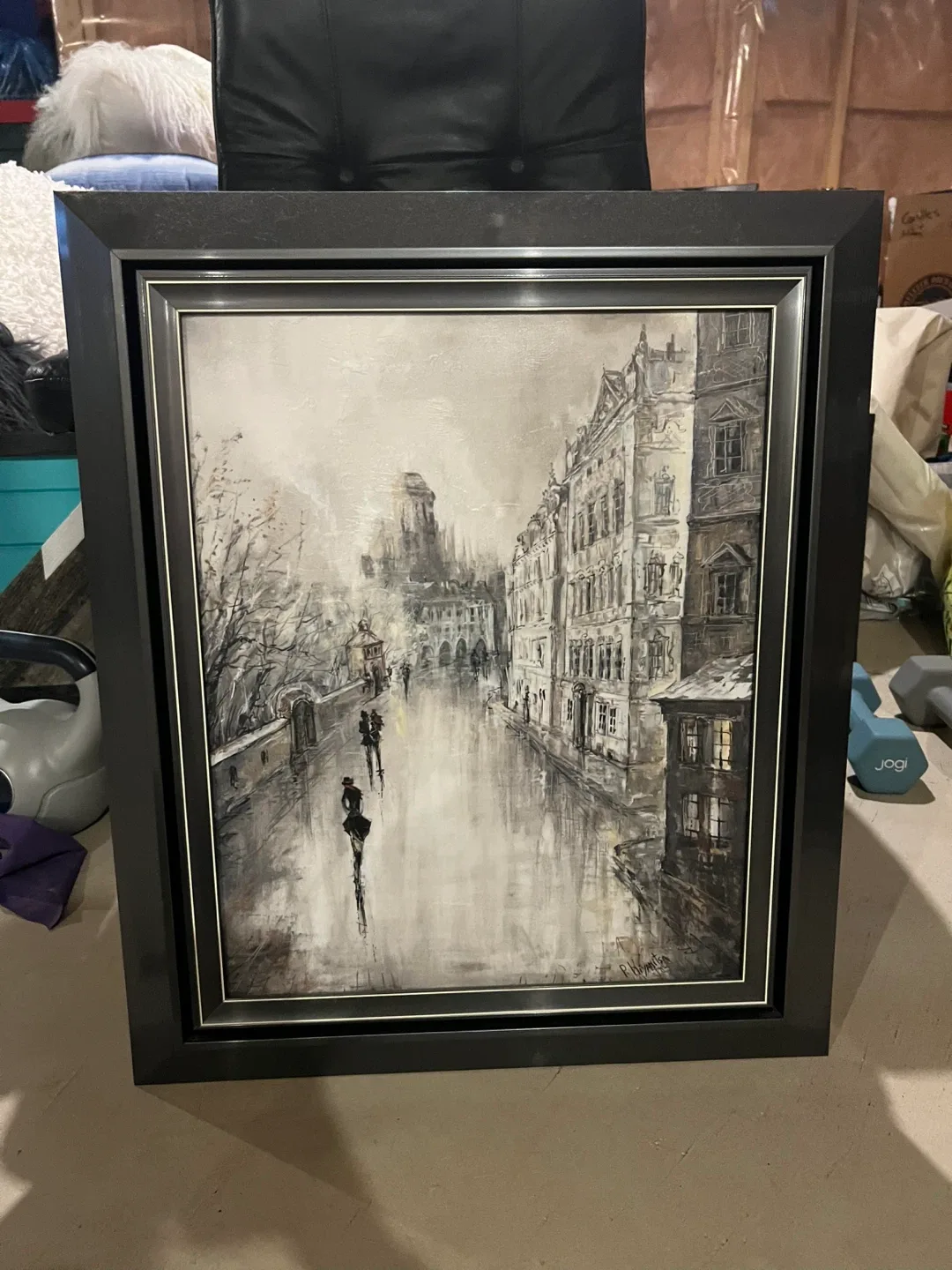 Framed Cityscape Painting